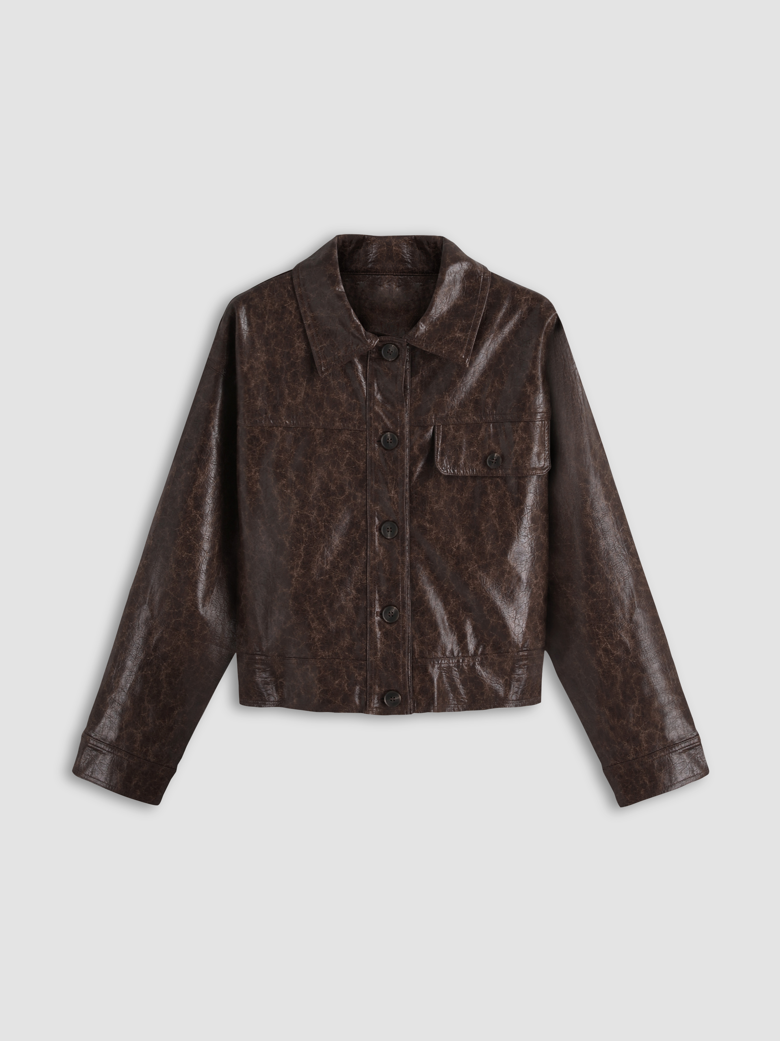 Brown Leather Jacket - Cider