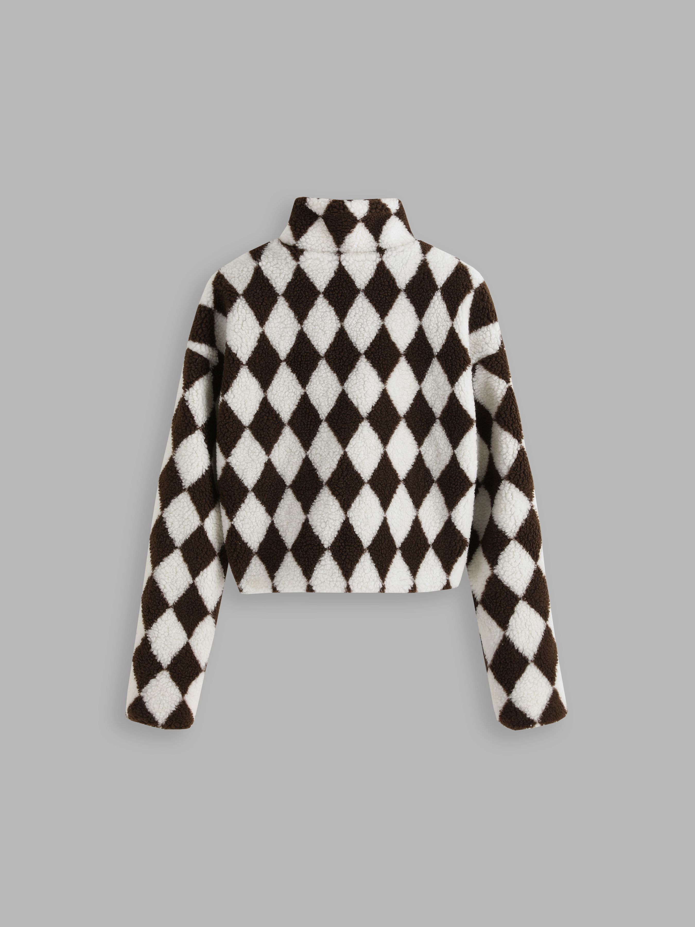 Fuzzy checkered shop jacket