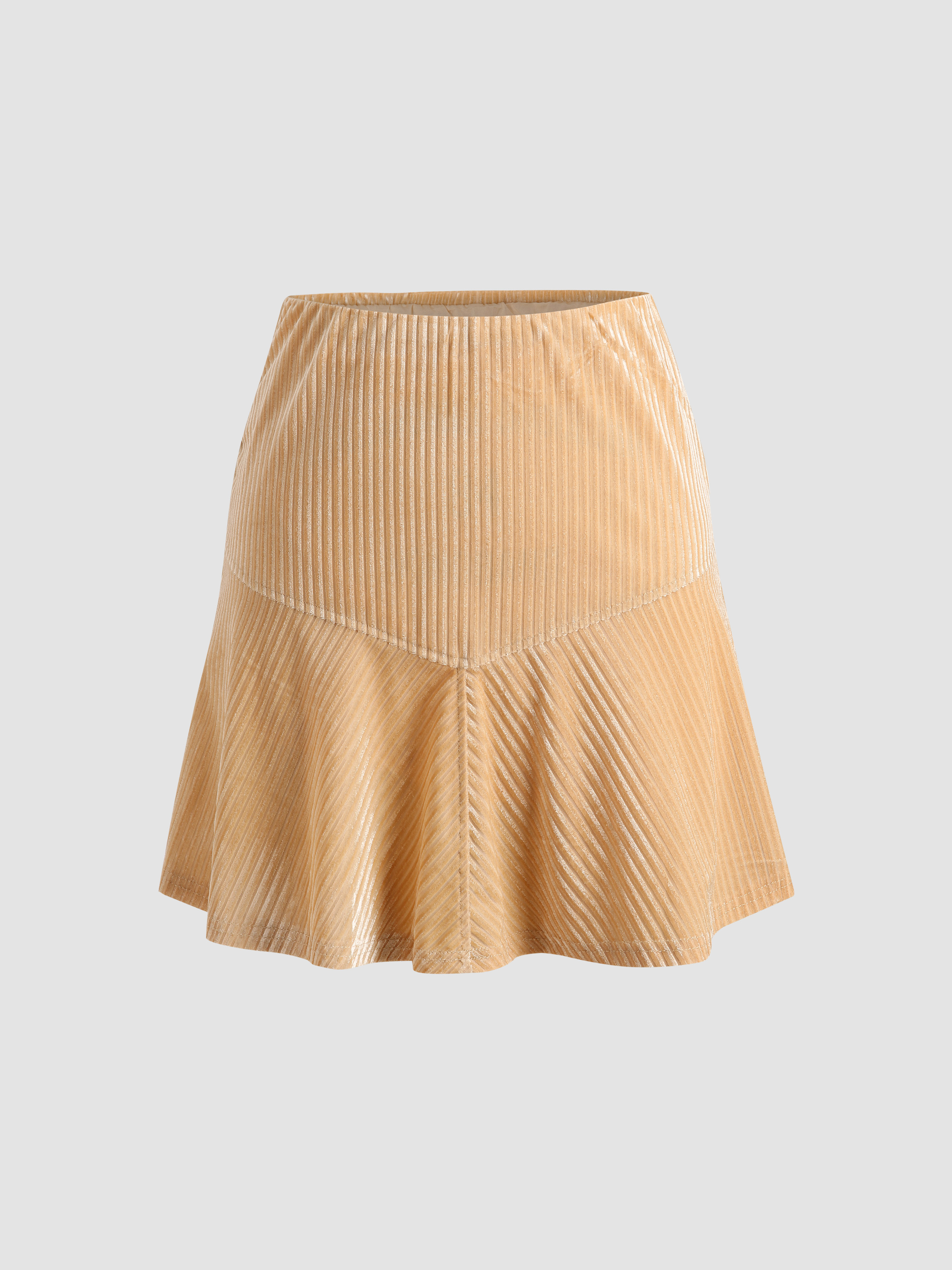 Velvet Ruffle Mini Skirt Cider 5140