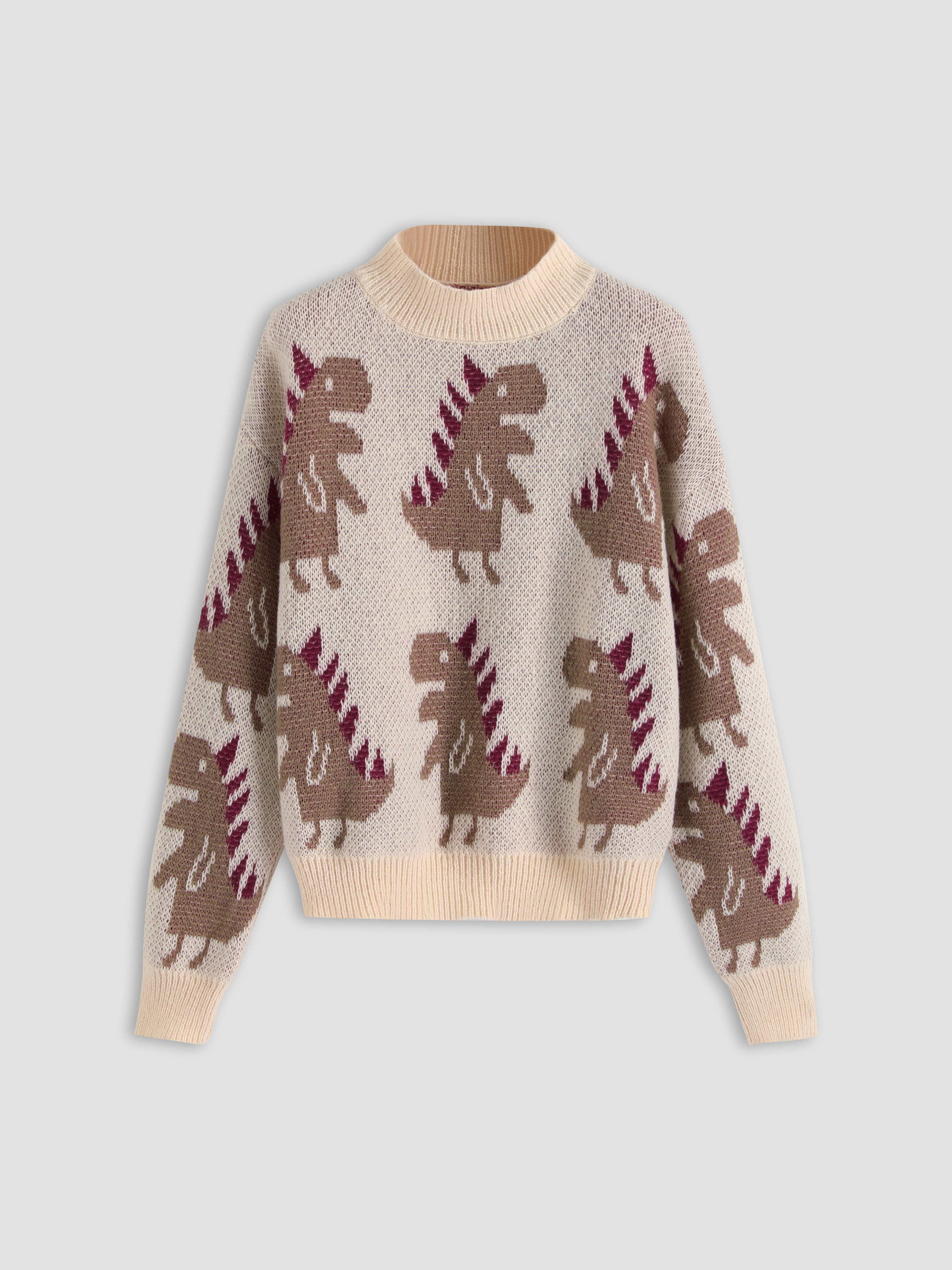 Cute Dinosaur Pullover Sweater