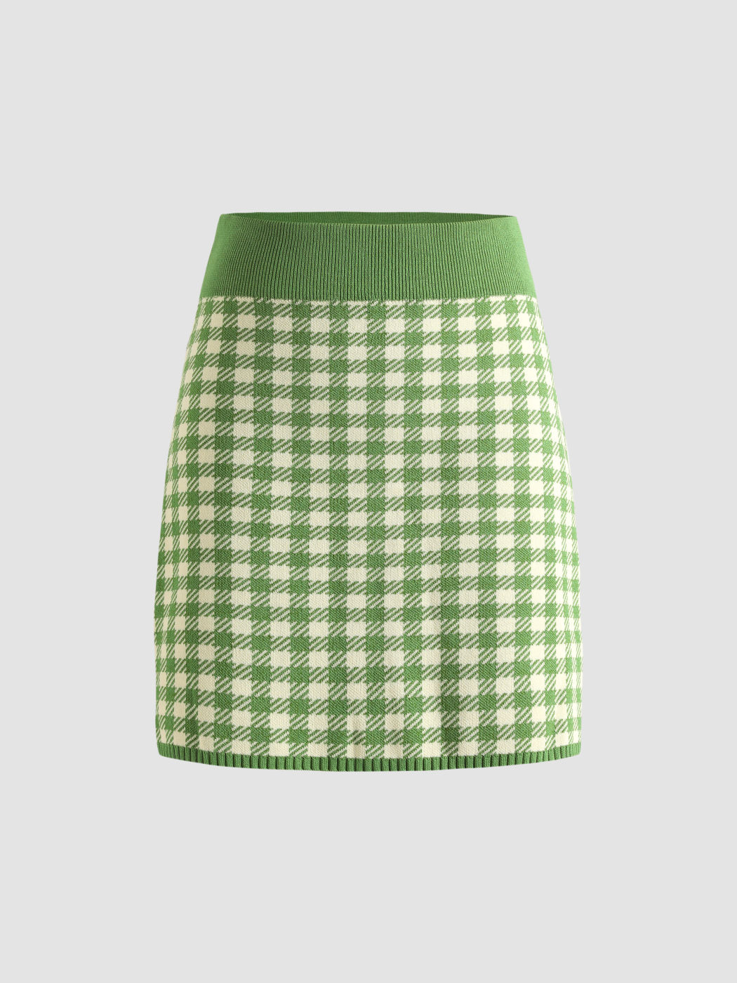 Houndstooth Knit Mini Skirt