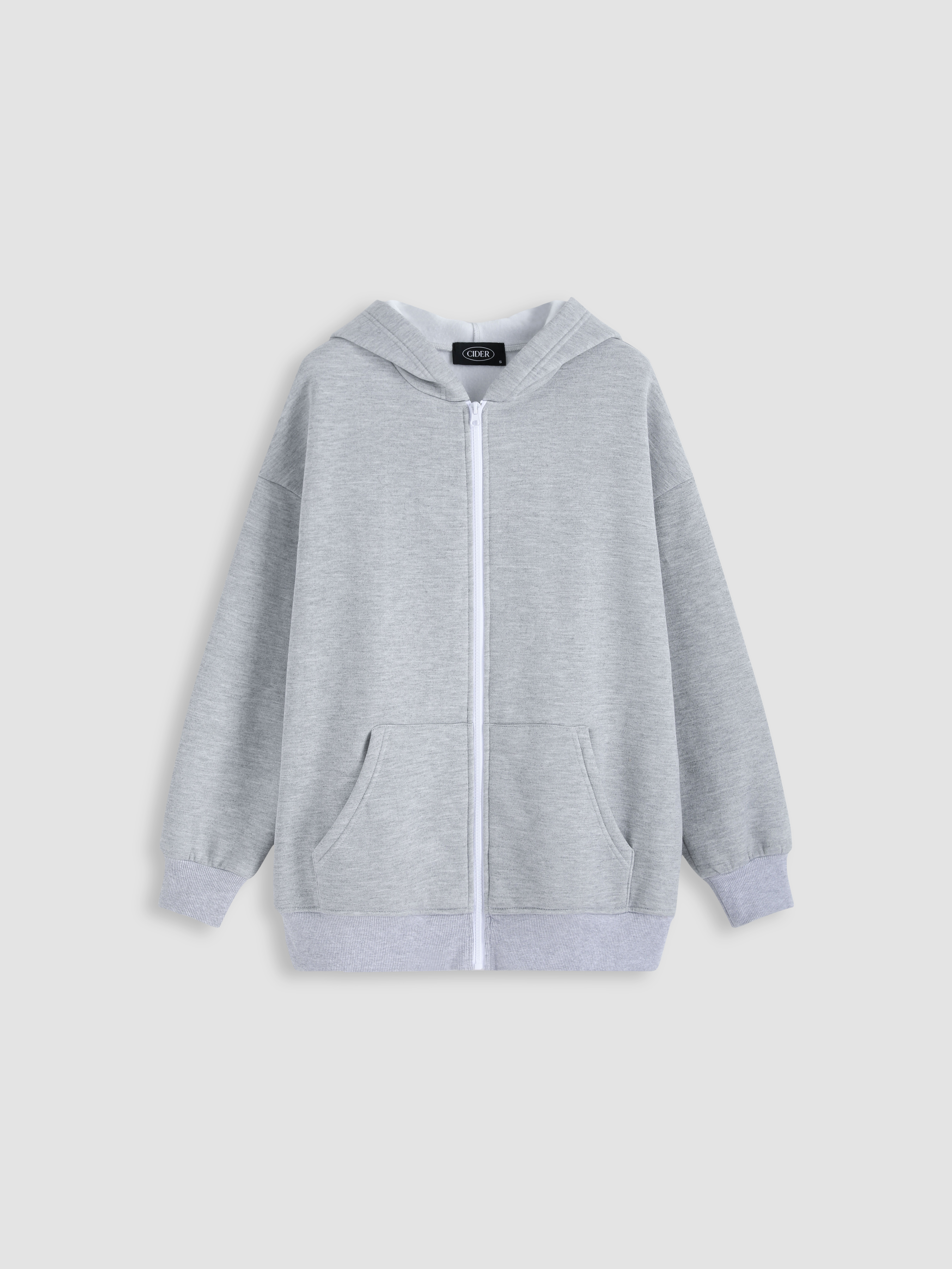 グレー ジップ アップ フーディ - Cider