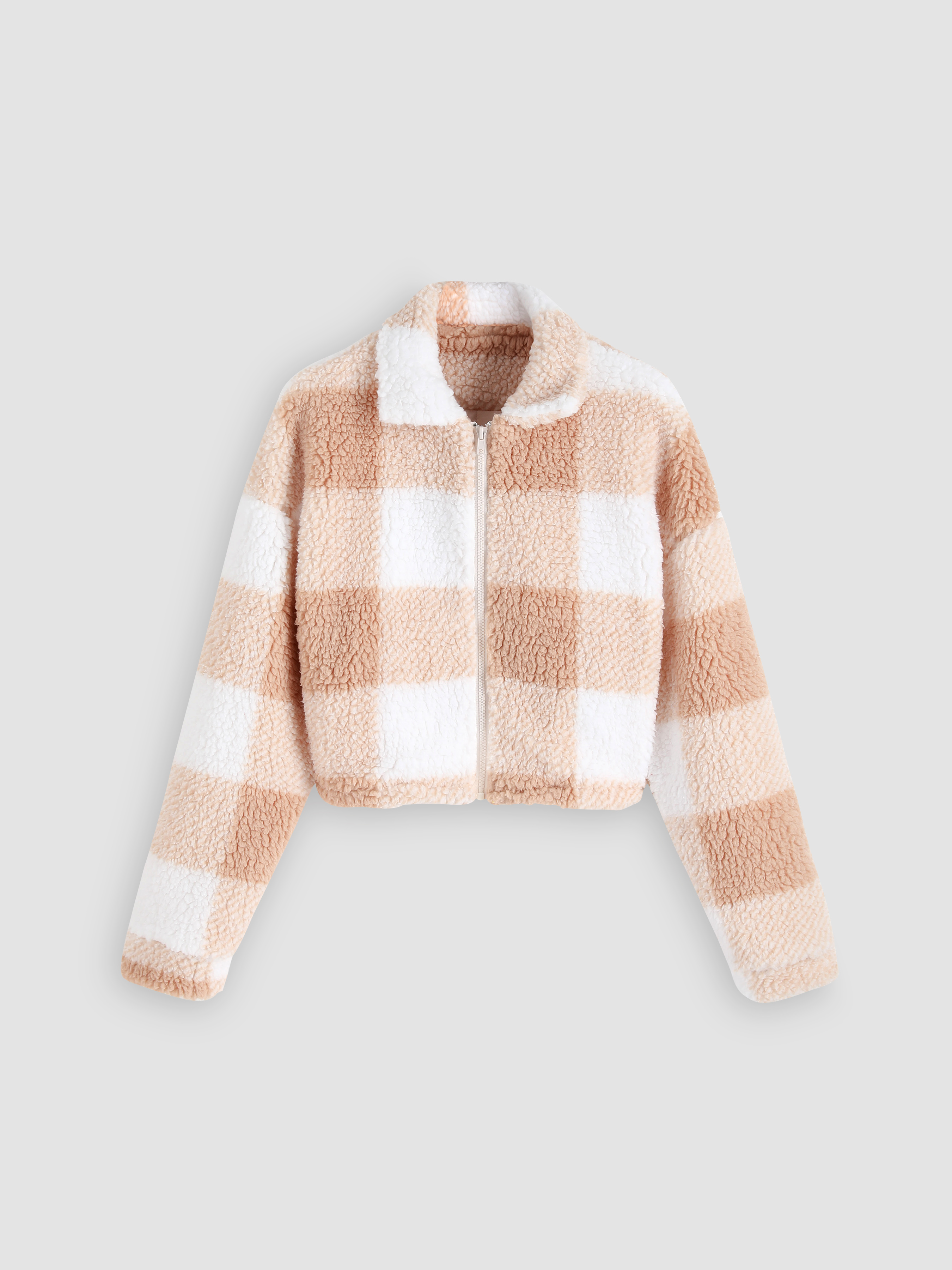 Fuzzy on sale checkered jacket