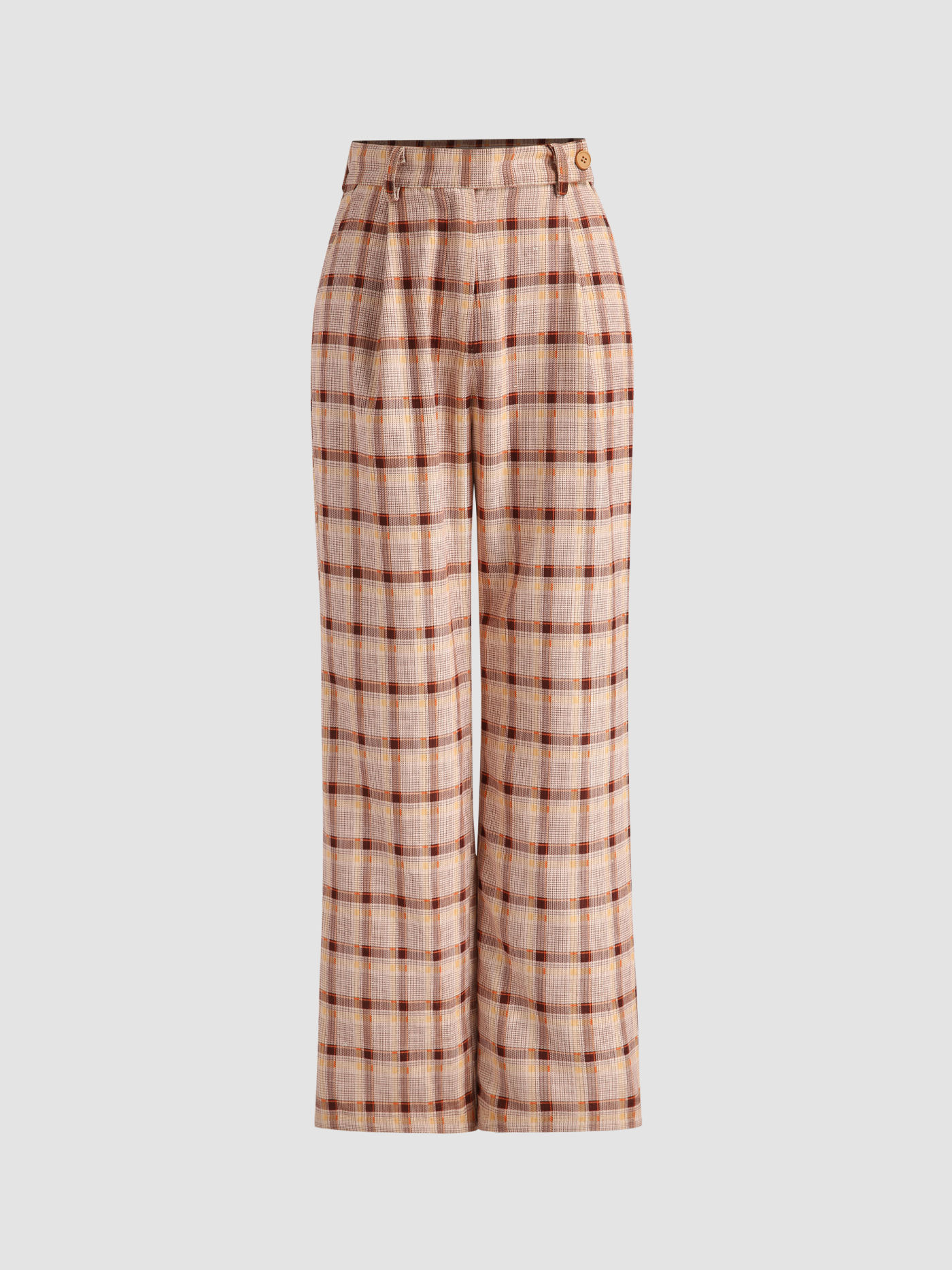 Pantalón de tartán marrón