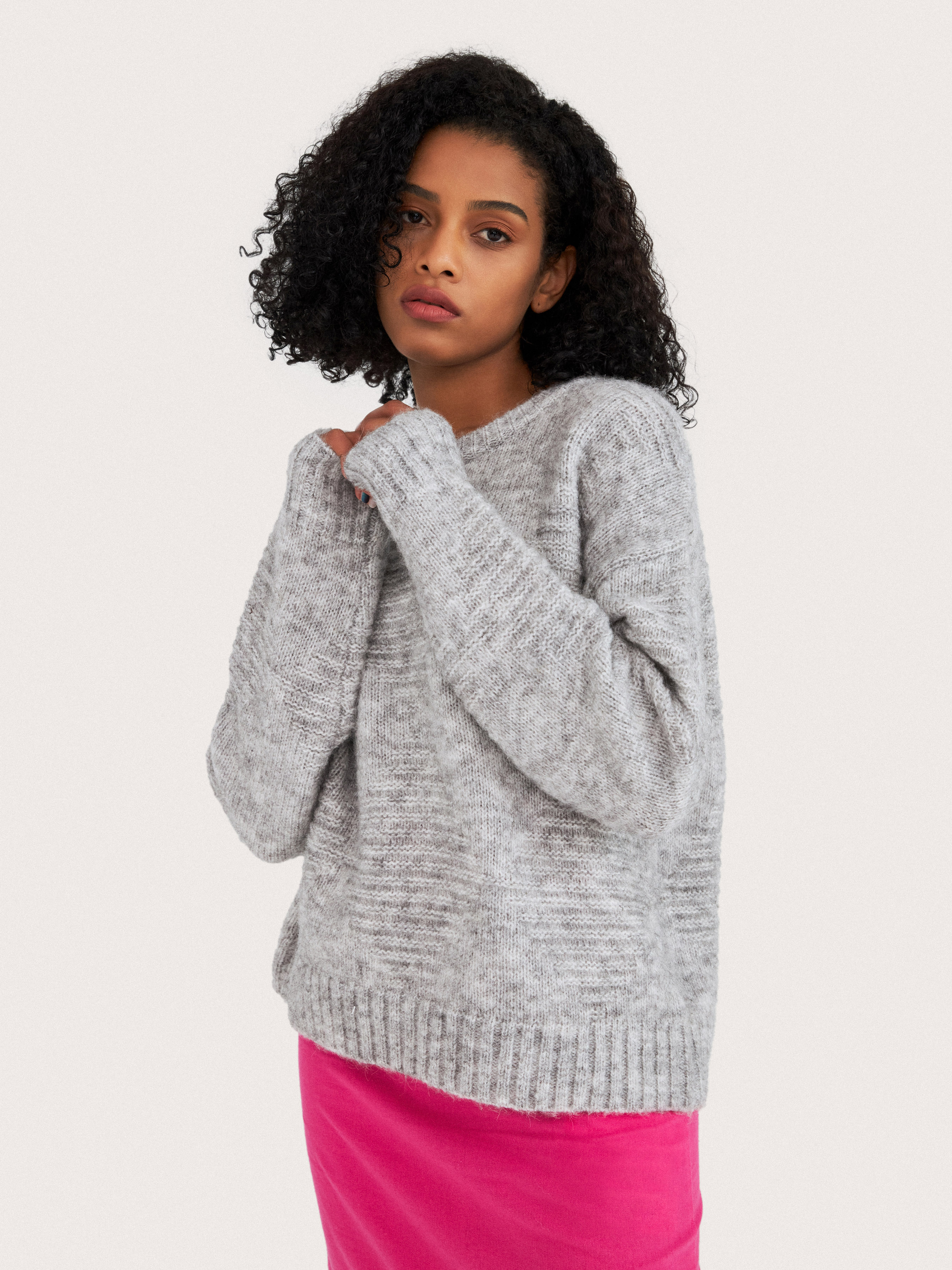 Gray on sale fuzzy sweater