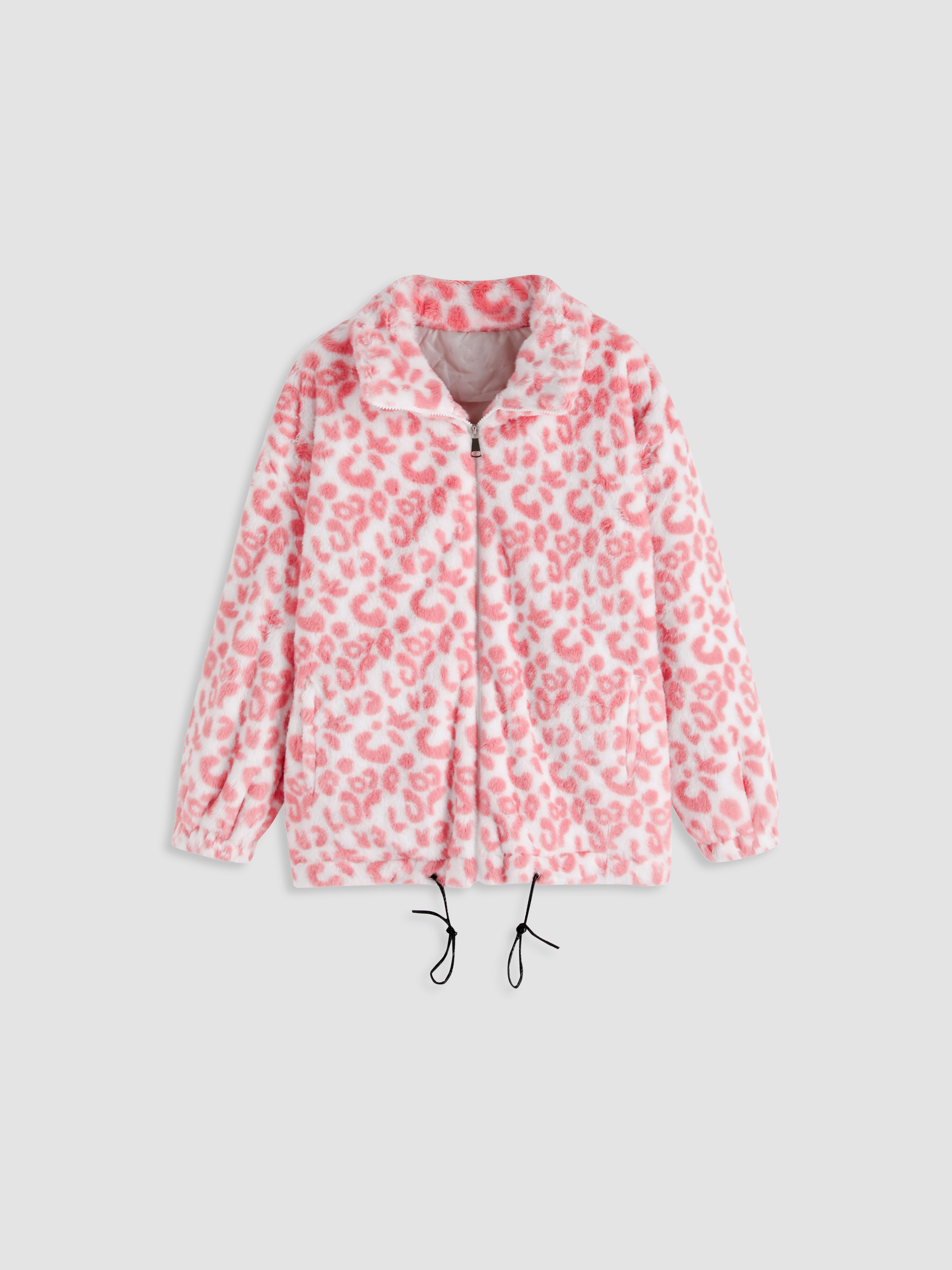 Cider ピンククロップジャケット Pink All Over Print Zip Up Coat
