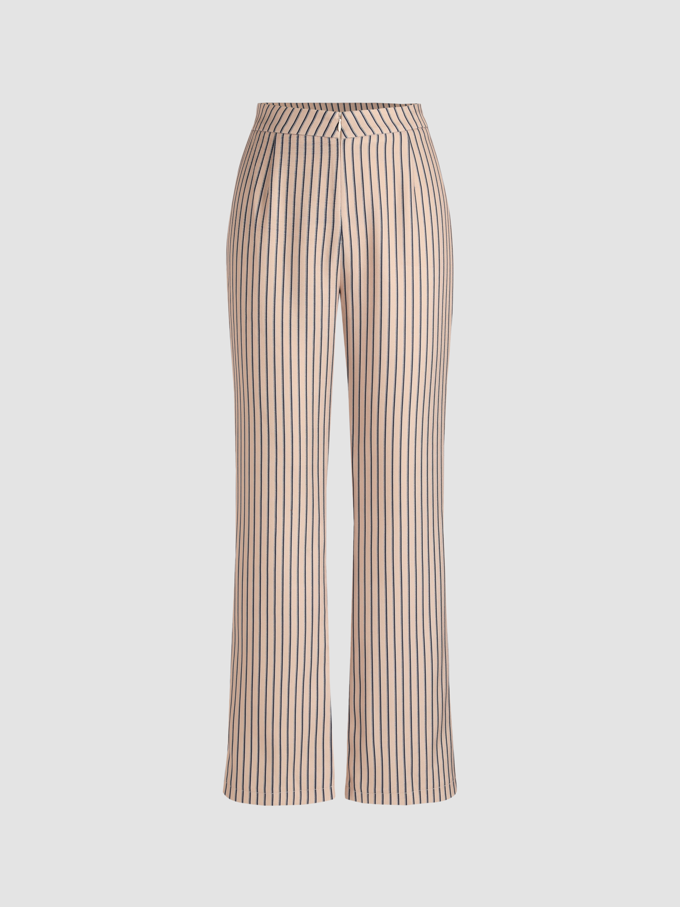 Striped Mid Waist Pants Cider