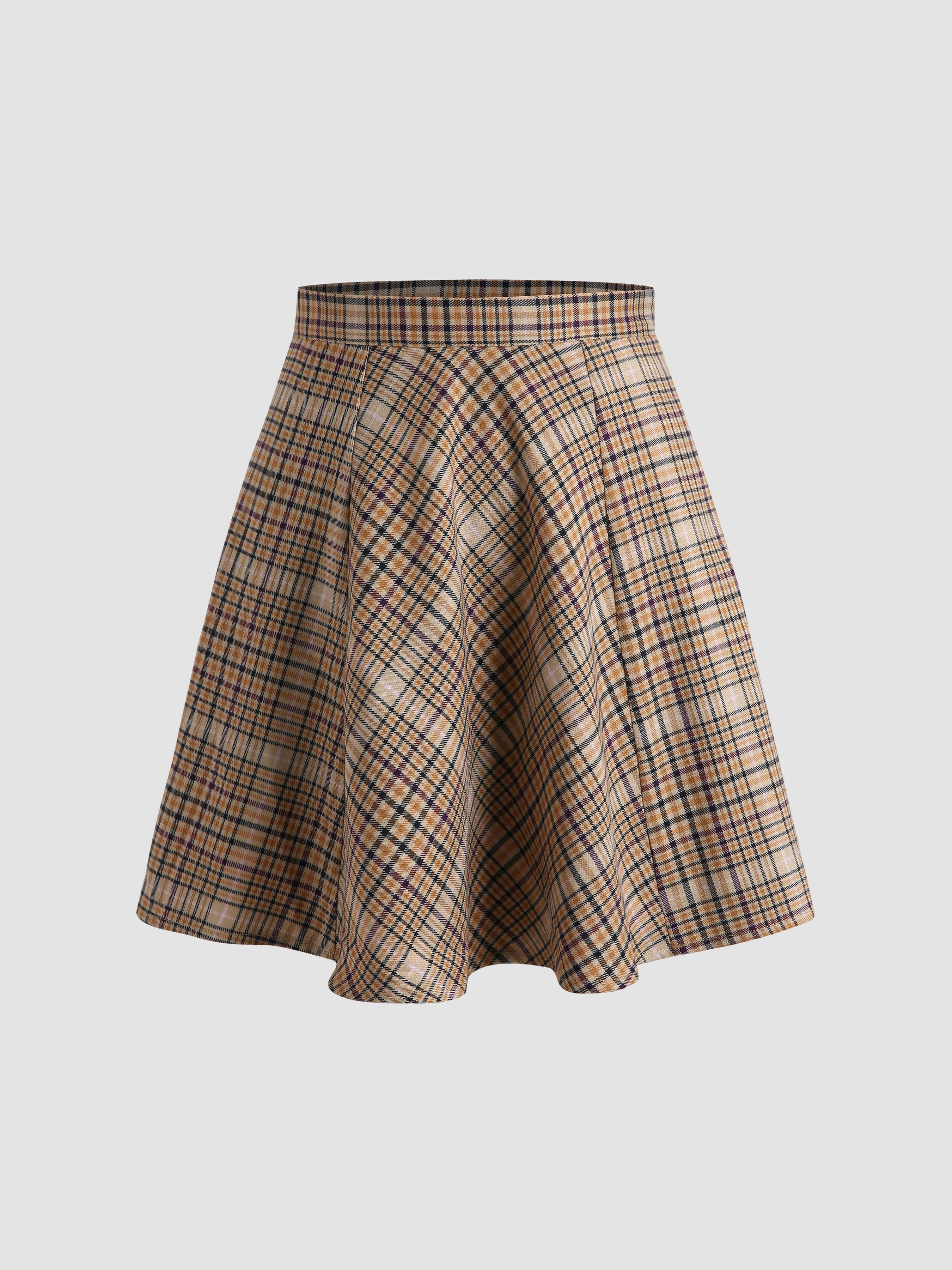 Plaid Mini Skirt Cider