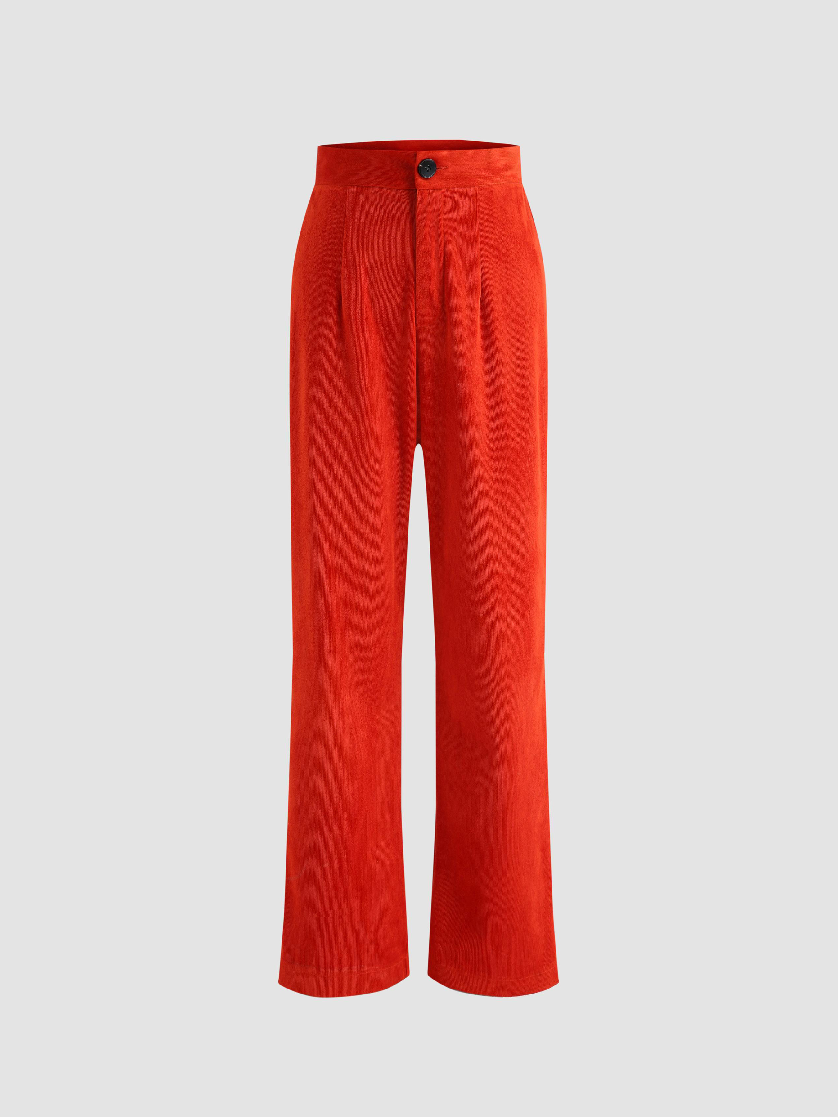 Mid Waist Solid Pants - Cider