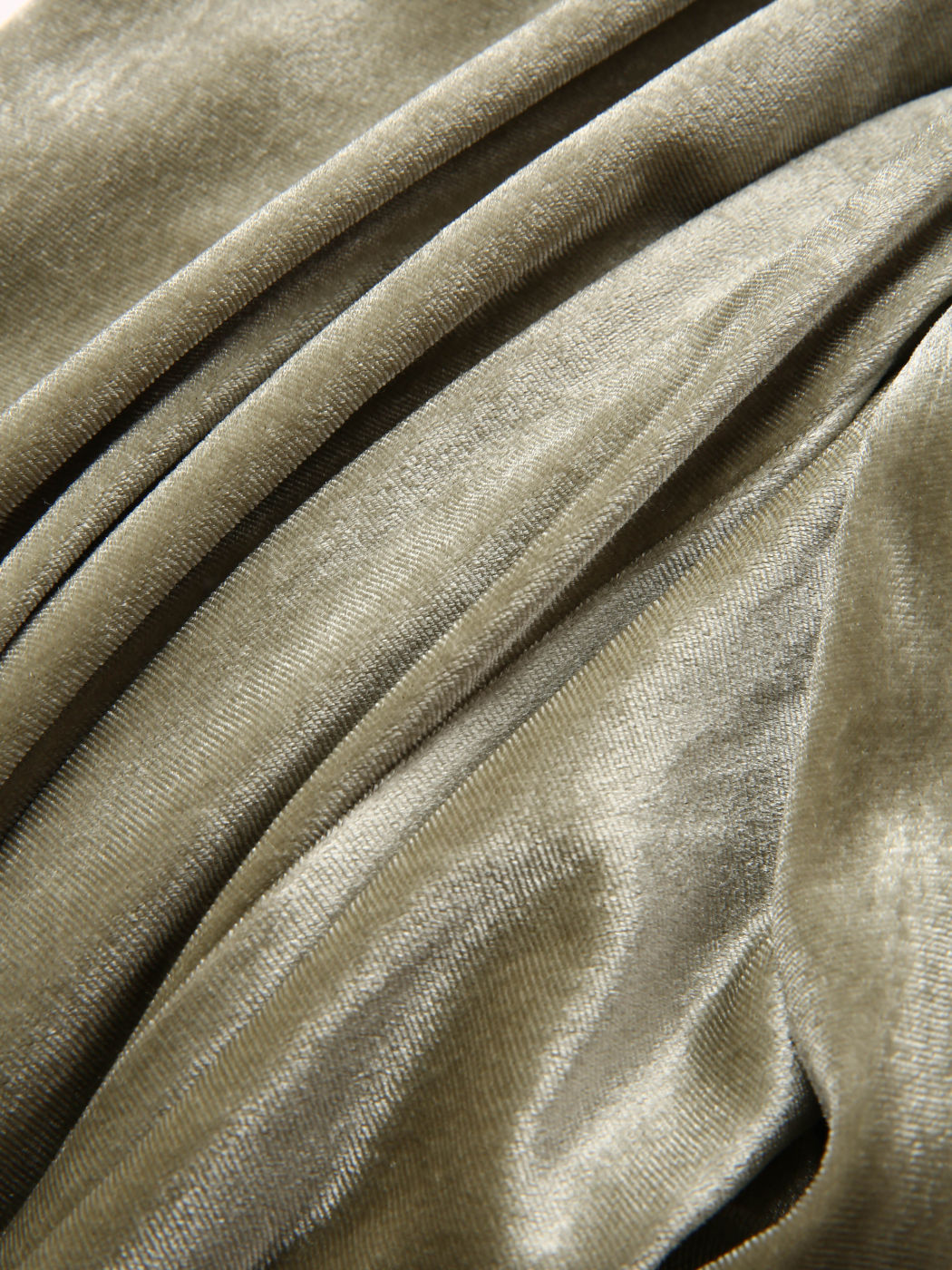 Pale Green Velvet Wide Leg Trousers