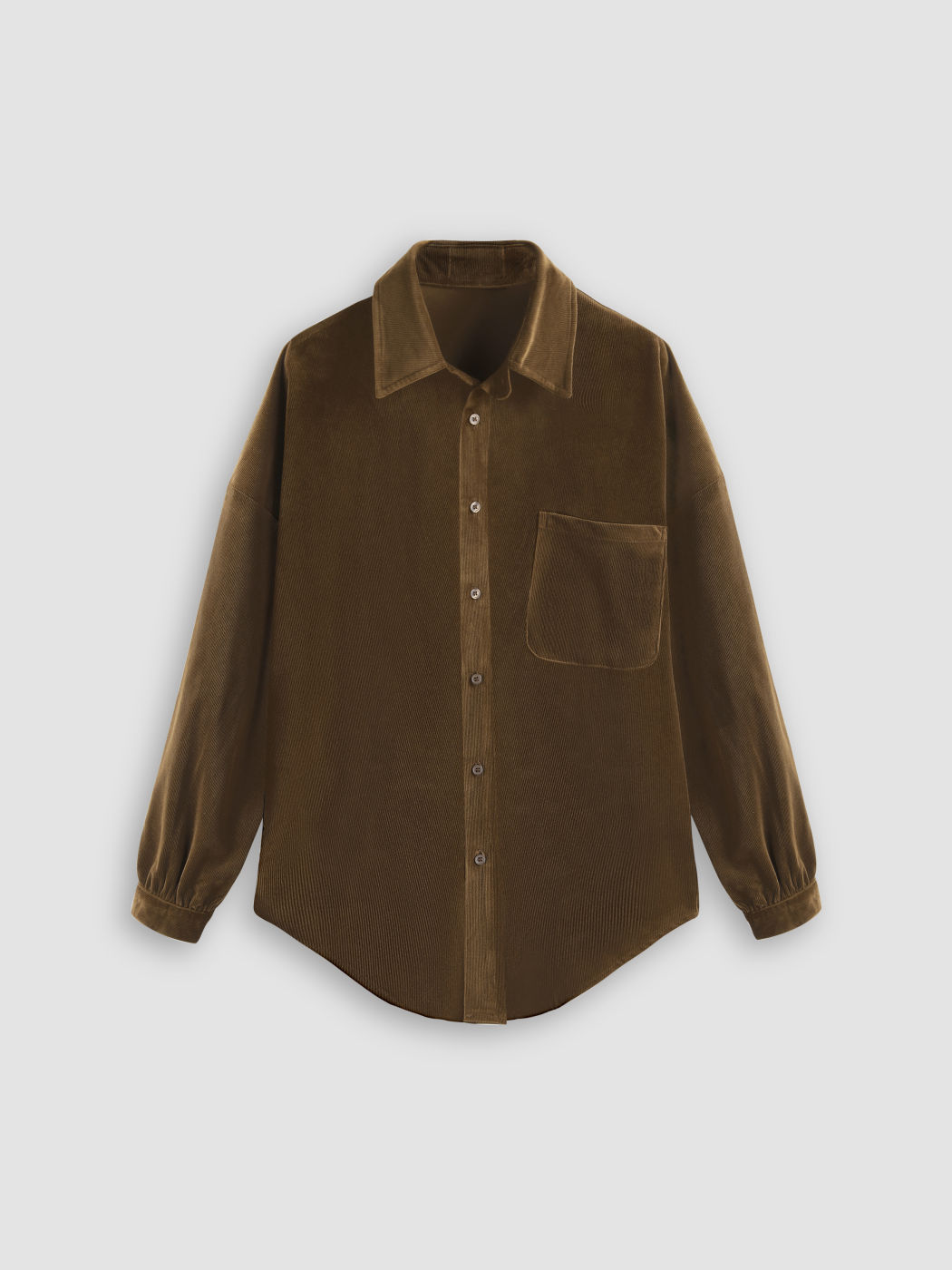 Chemise en velours côtelé marron