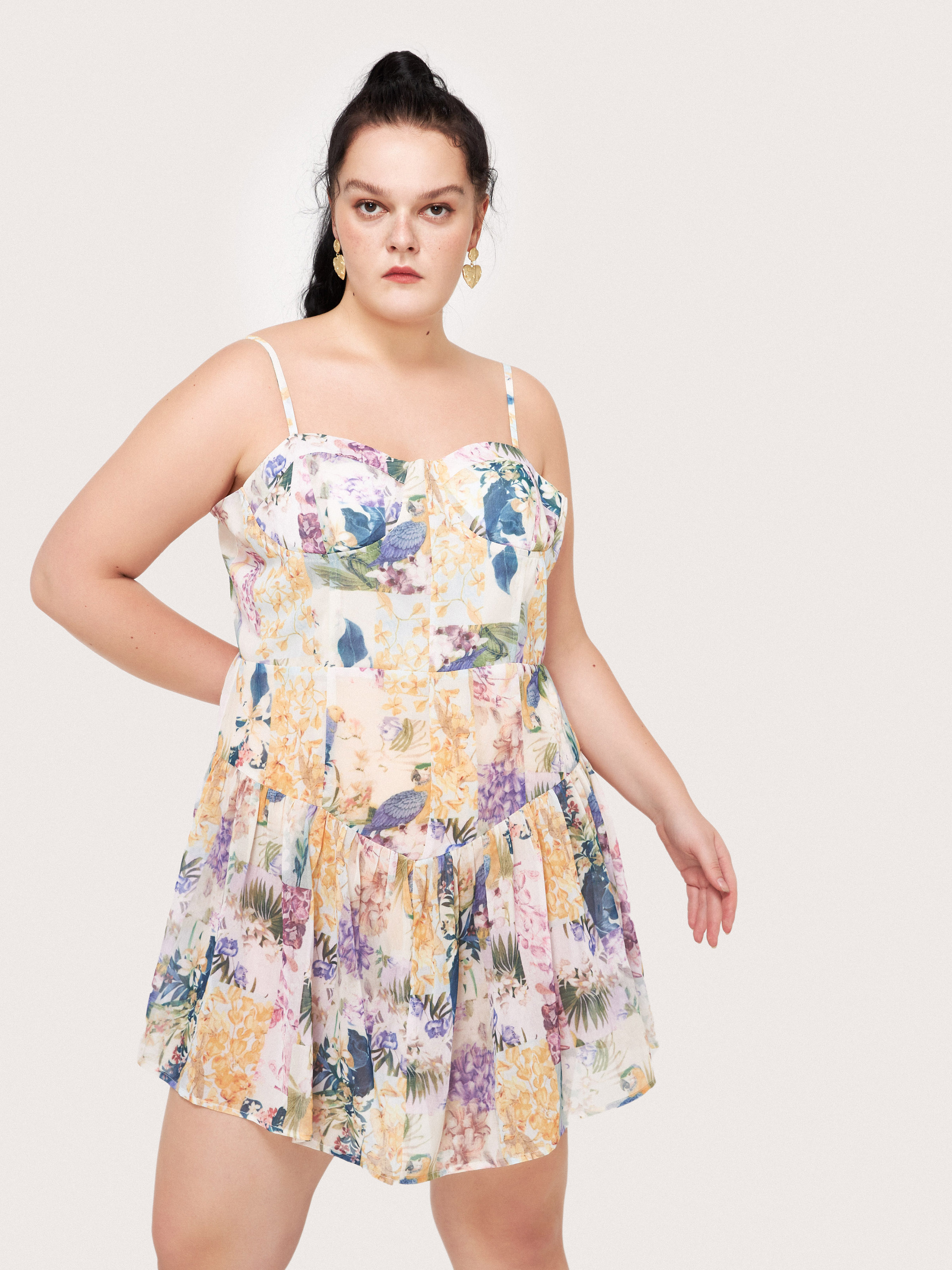 Curve&Plus Floral Printed Cami Dress - Cider