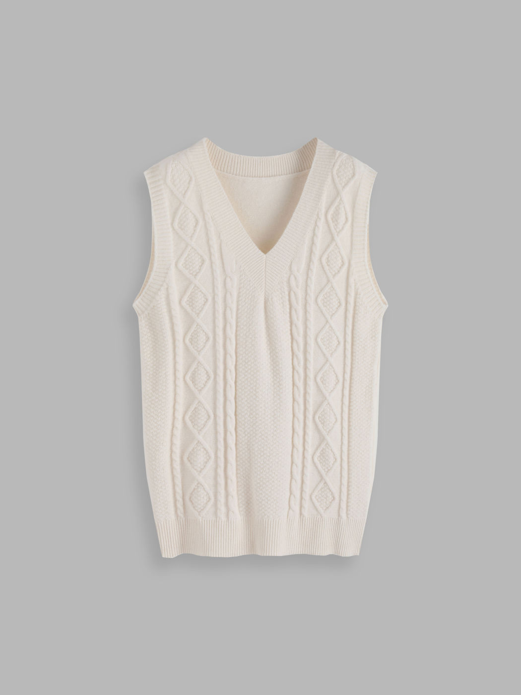White Cable Knit Vest