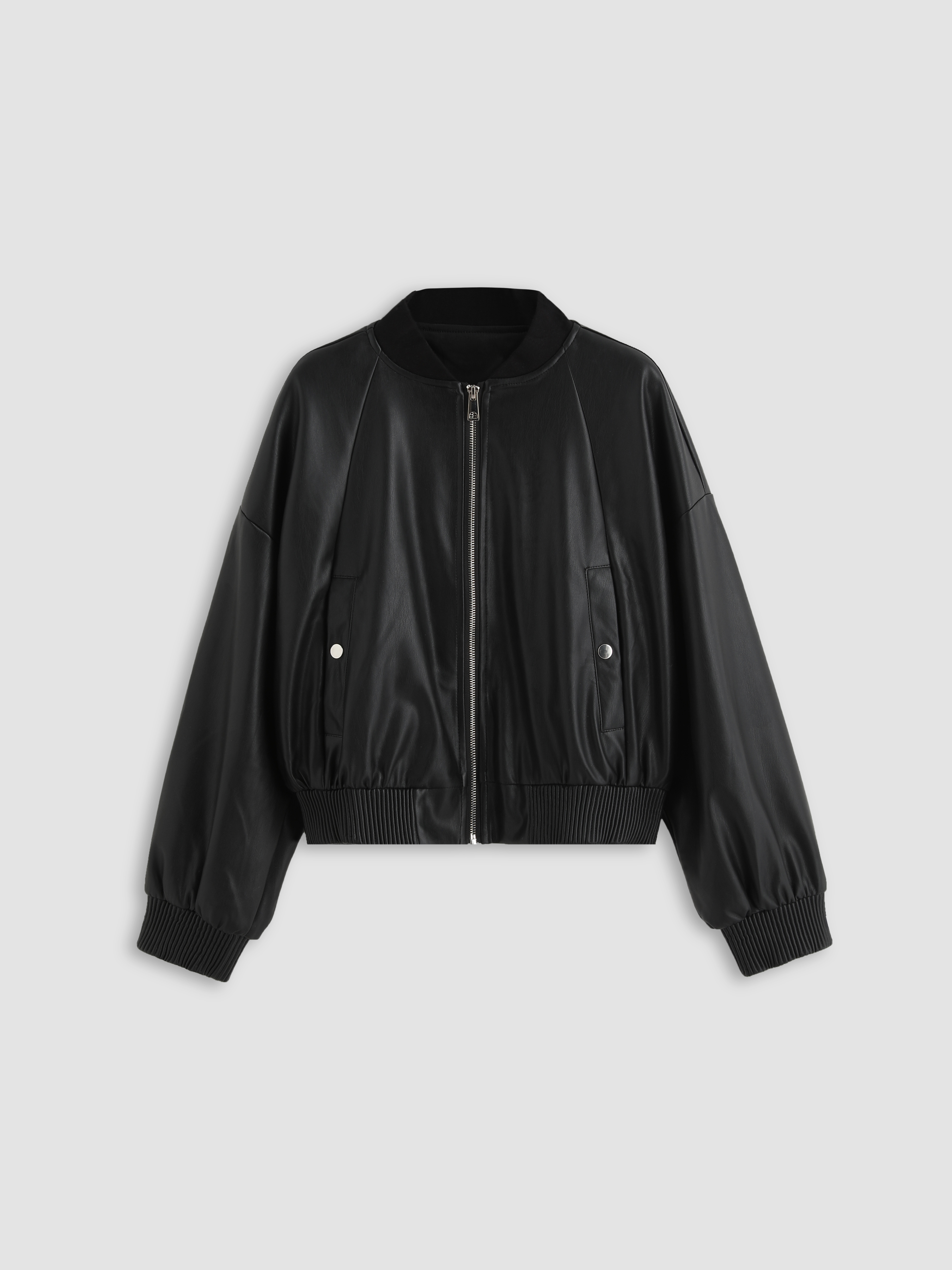 Der Everyday Black Leather Bomber Cider