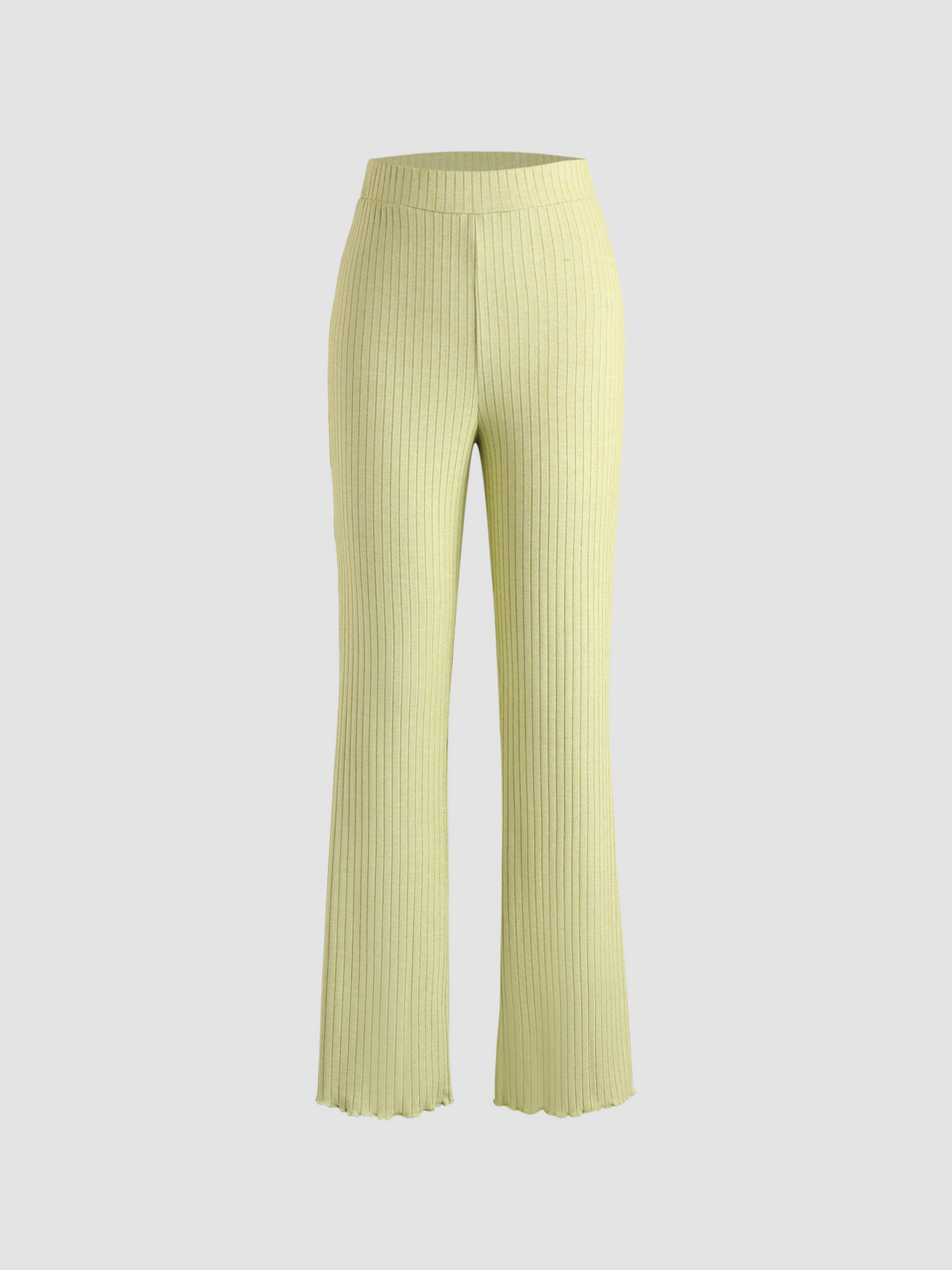 Green RibKnit Pants Cider