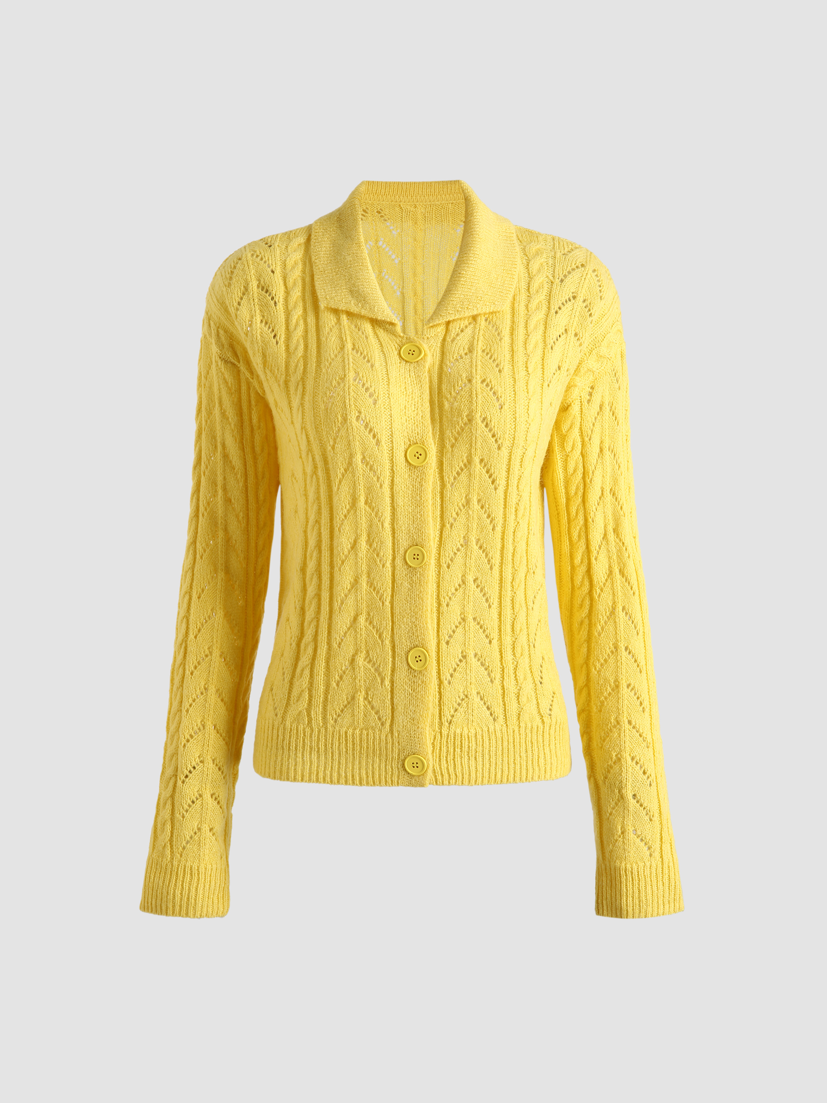 Yellow button best sale up sweater