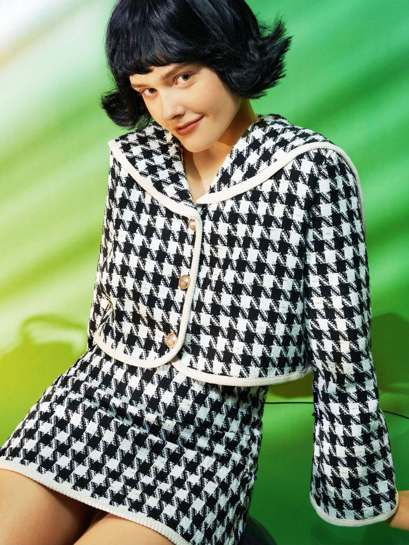 Miss Magnifique Houndstooth Blazer