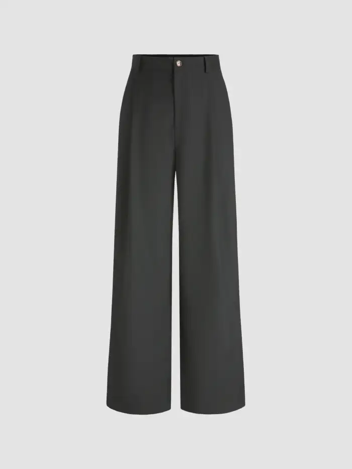 Acubi Woven Solid Straight Leg Trousers