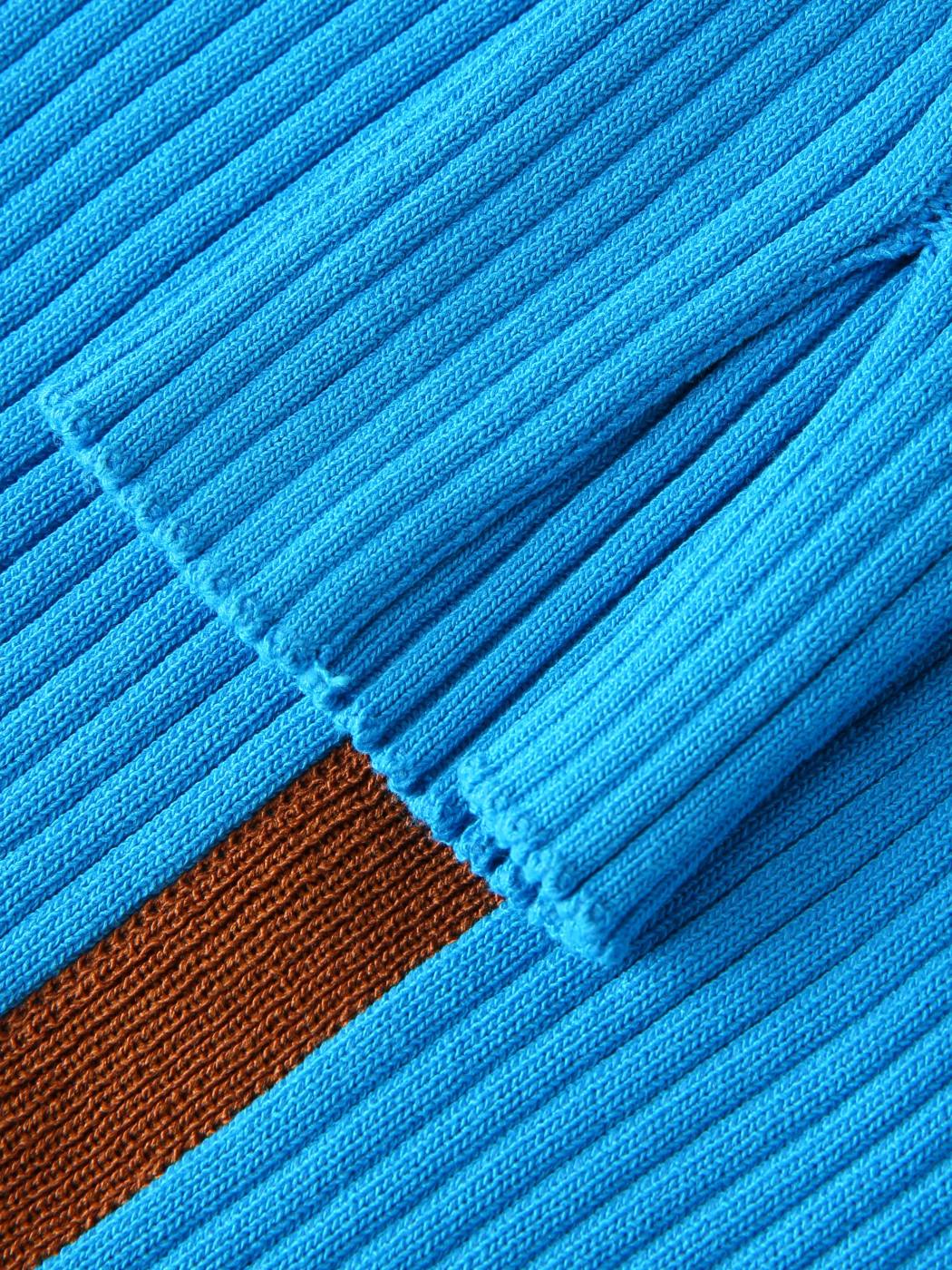 Light Blue Contrast Color Cardigan