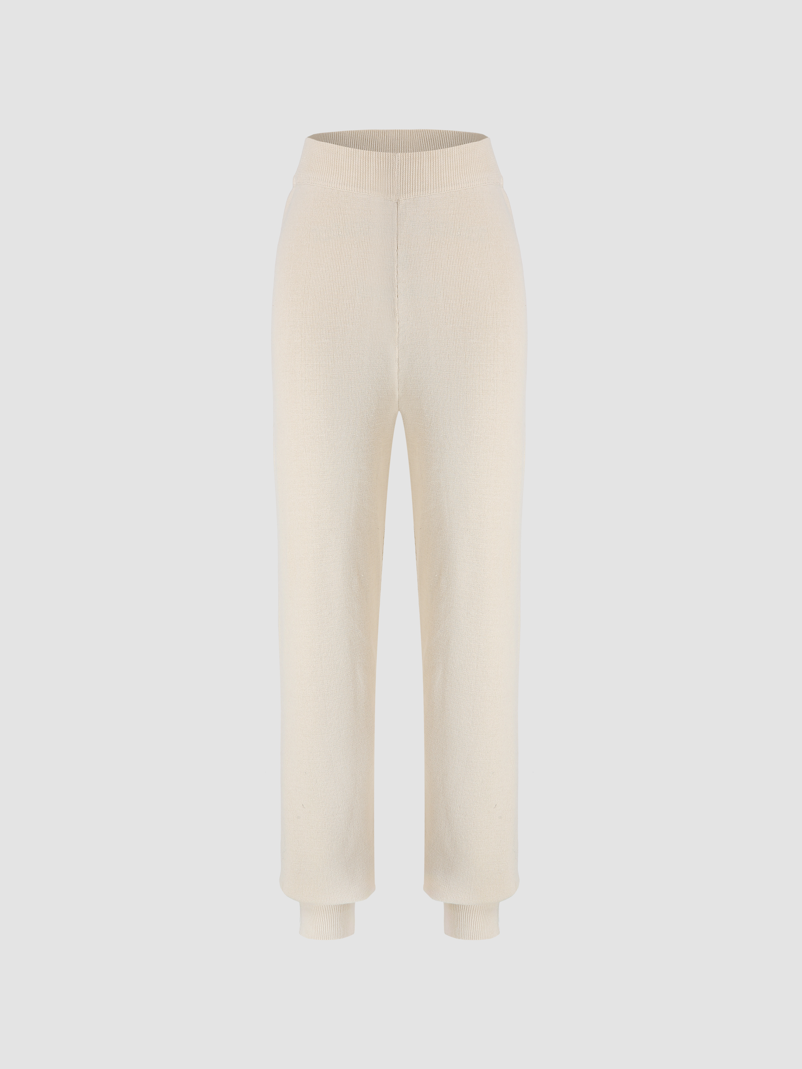 Beige knit online joggers