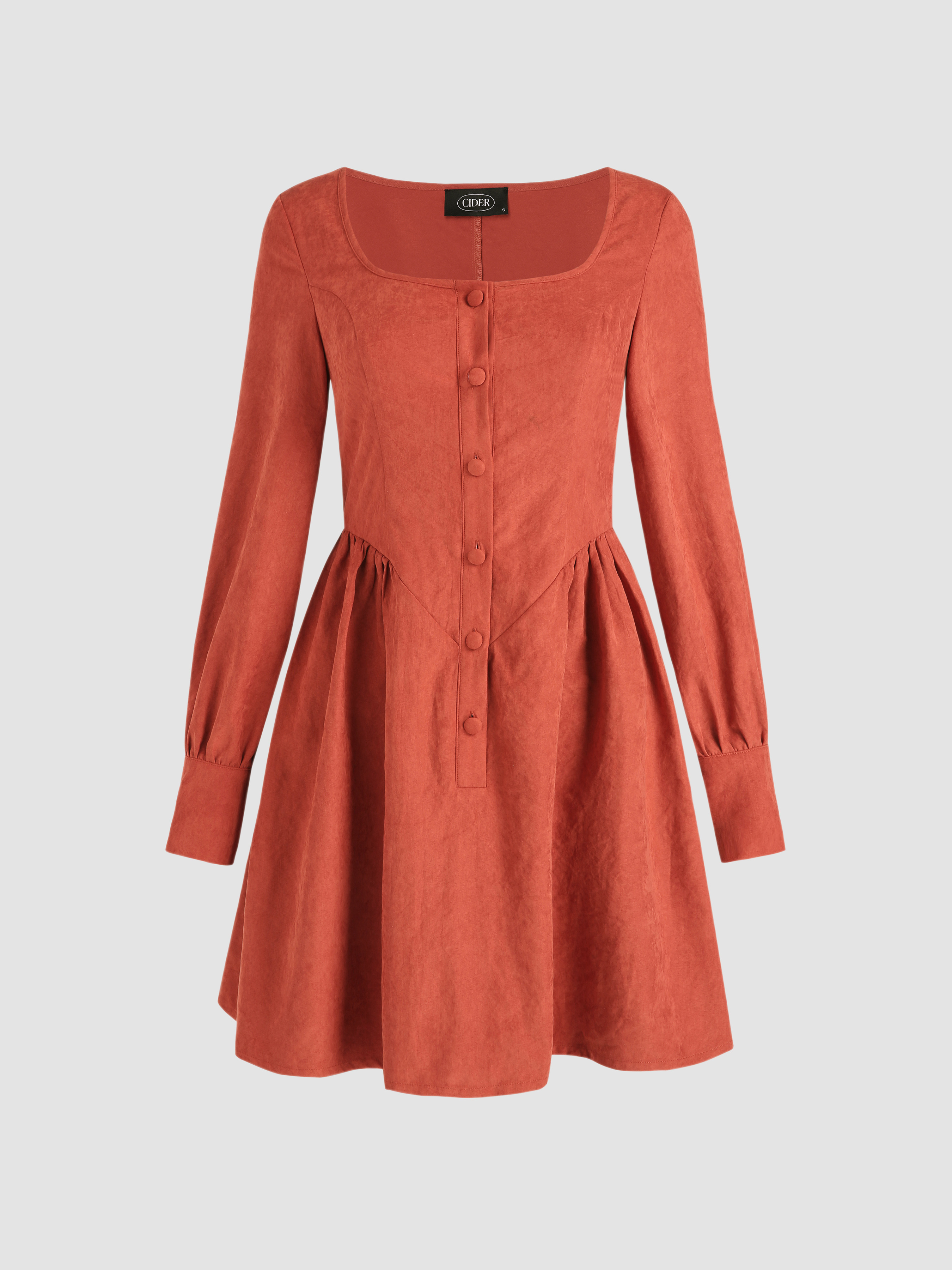 Square Neck Corset Dress - Cider