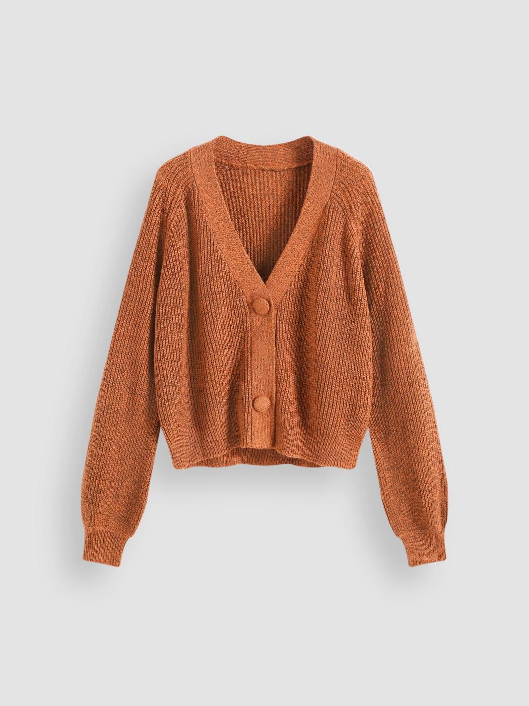 Orange Strickjacke