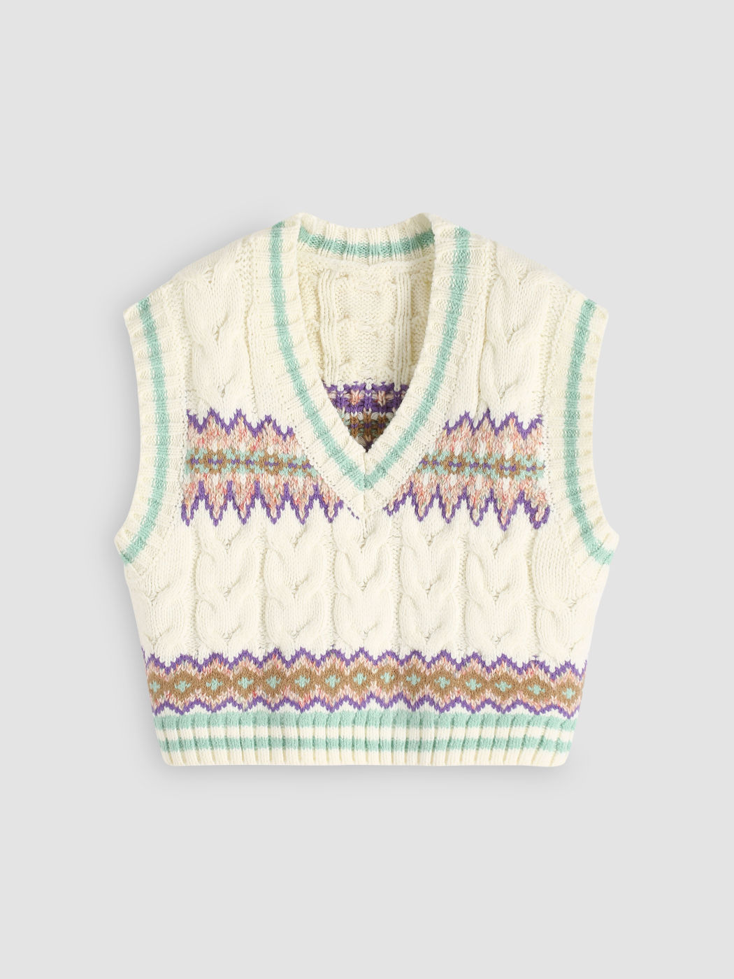 Retro-Jacquard-Weste