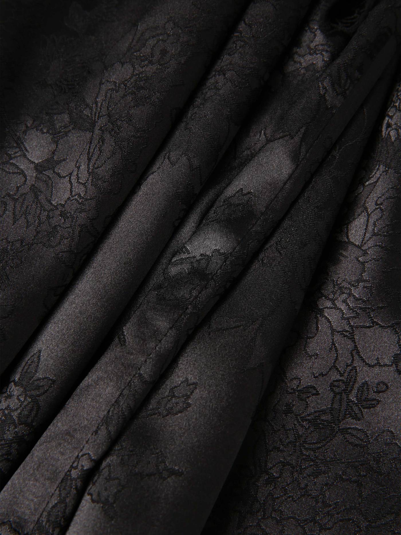 Black Floral Jacquard Trousers