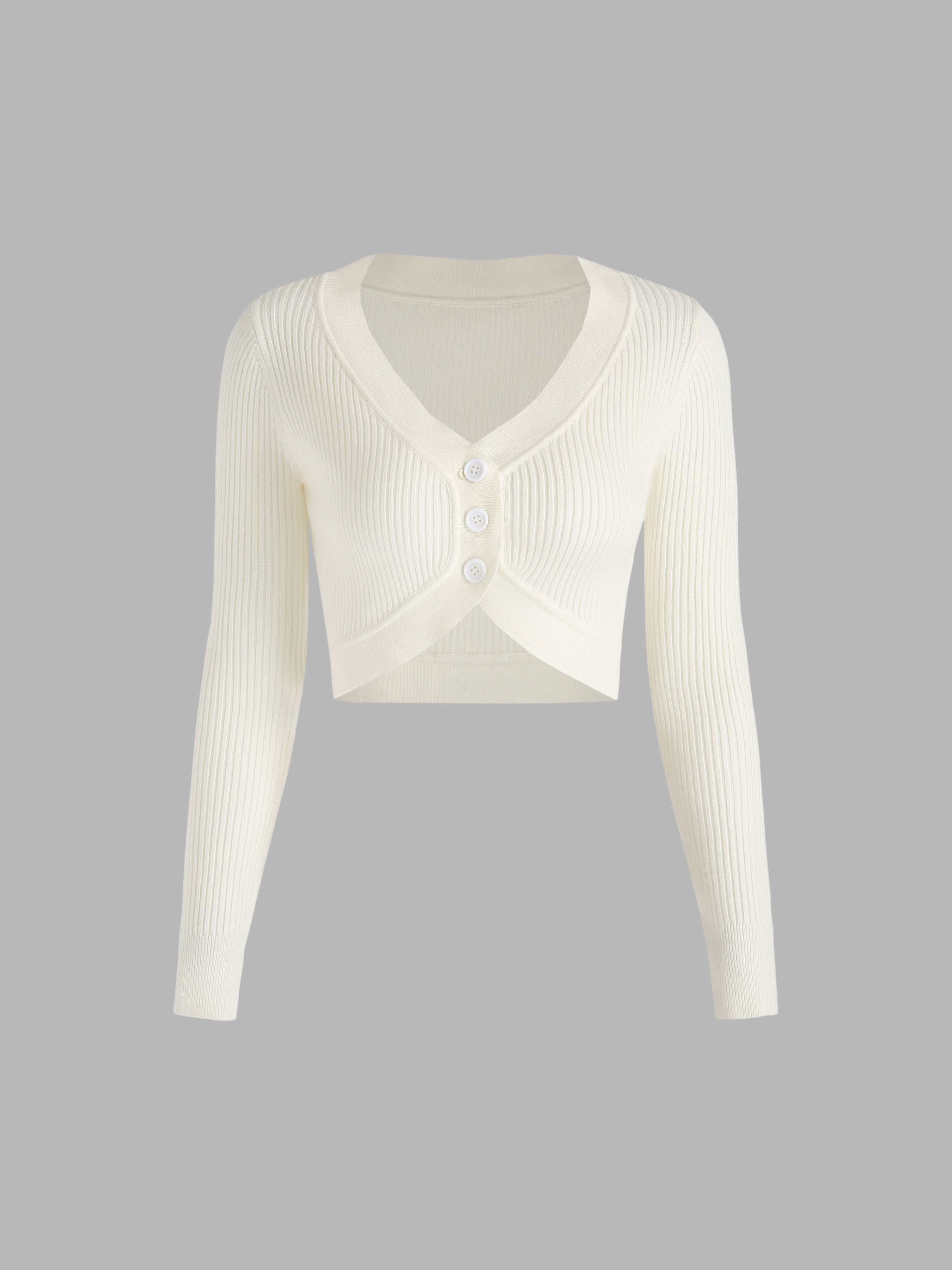 White Cropped Cardigan - Cider