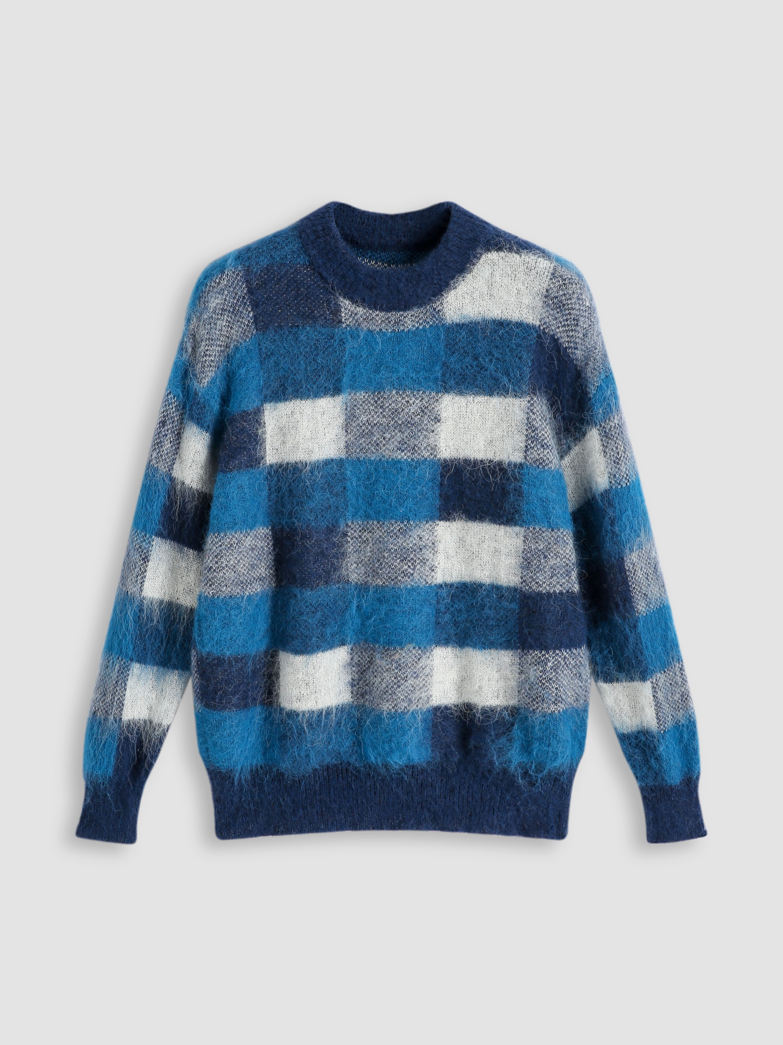 Woolblend Retro Check Sweater Cider