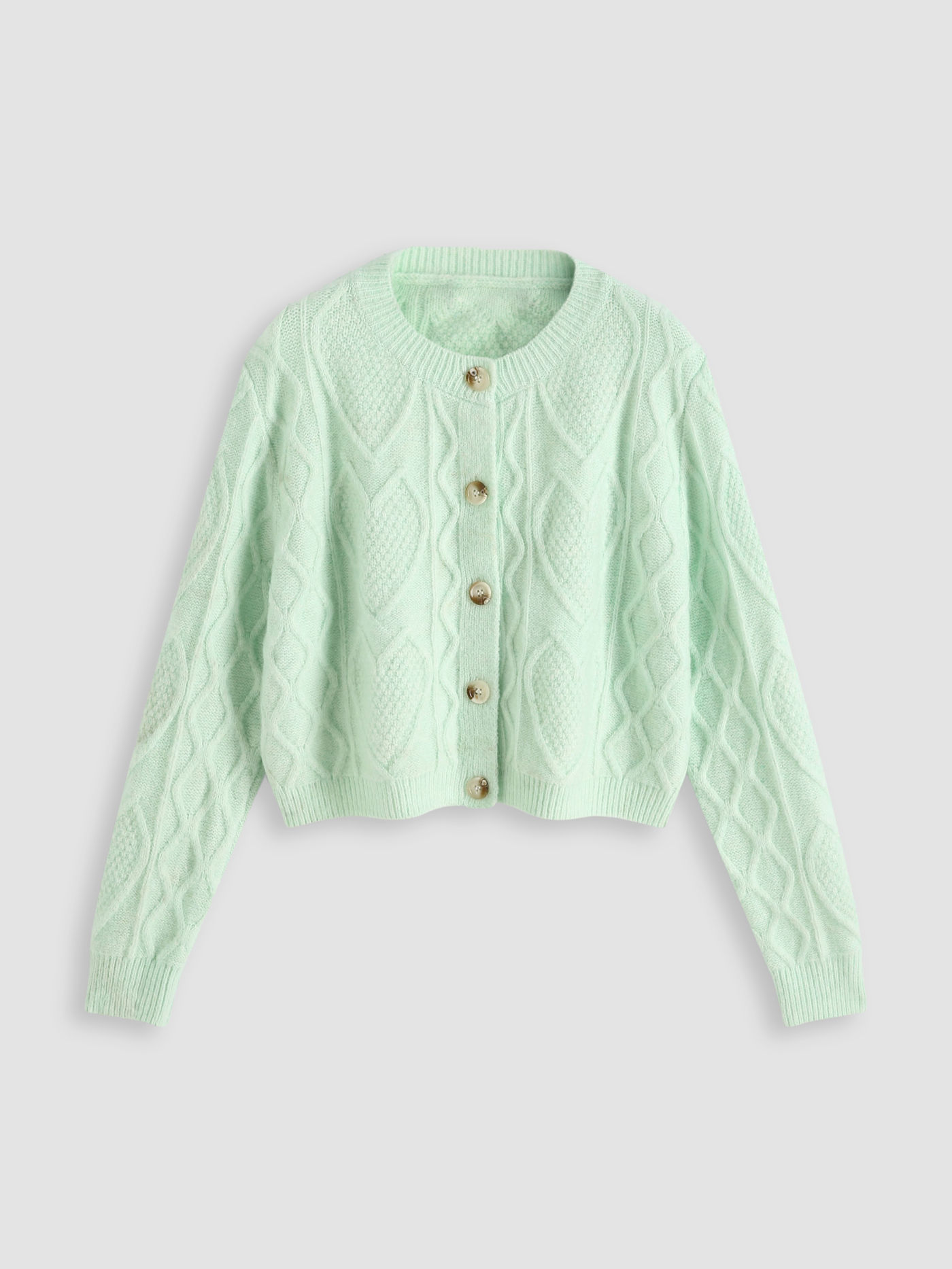 Mintgrüne Strickjacke