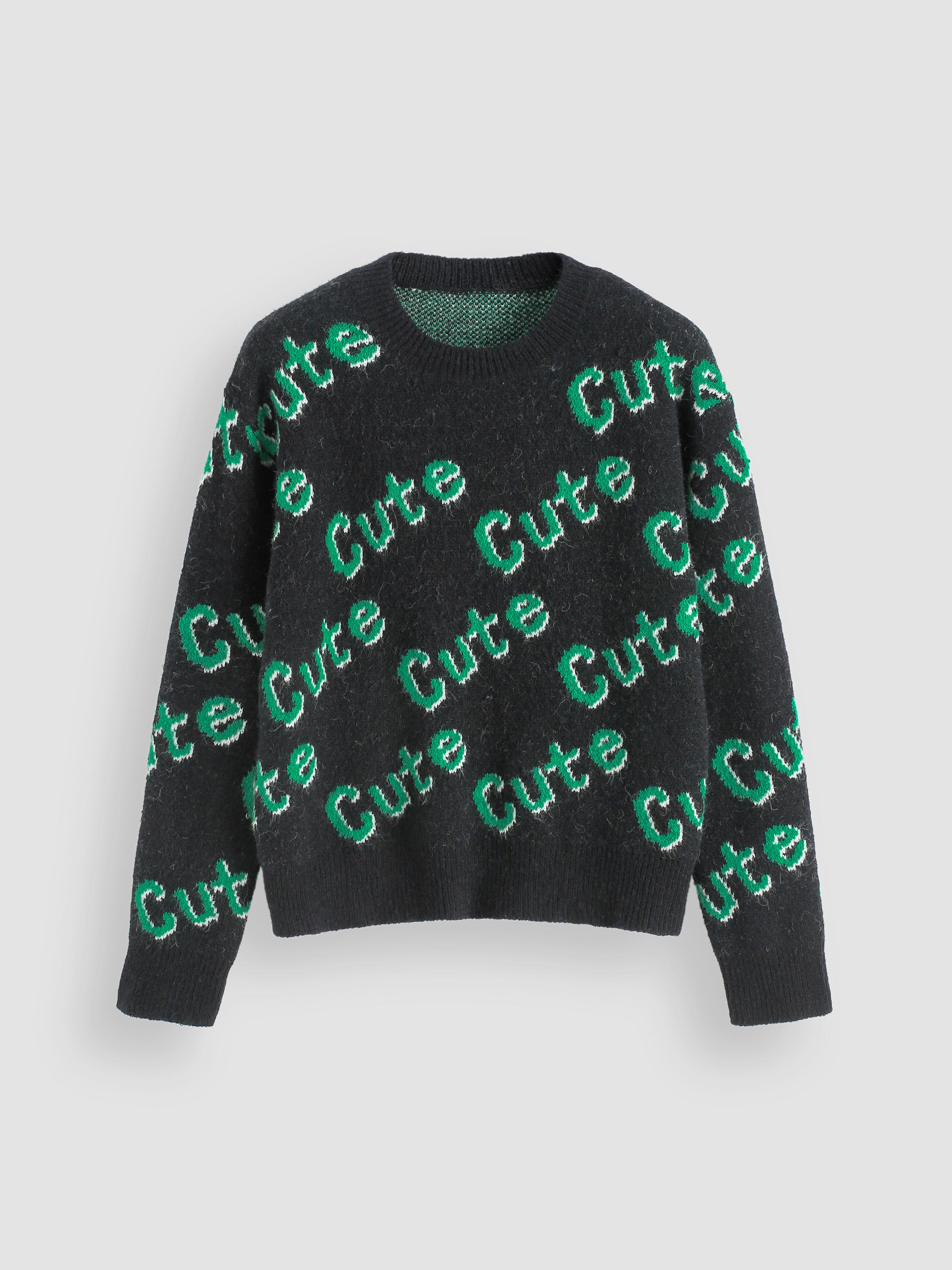 Cute Word Sweater Cider