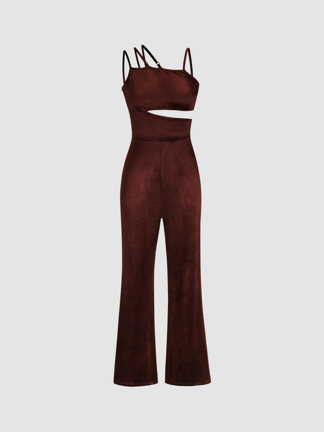 Asymmetrical Neckline Cut Out Jumpsuit For Date Music Festival