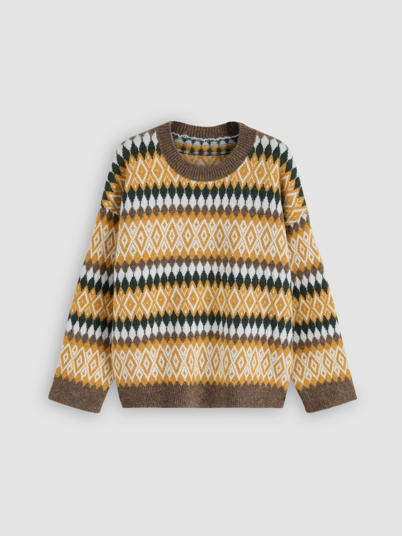 Vintage Argyle Print Sweater