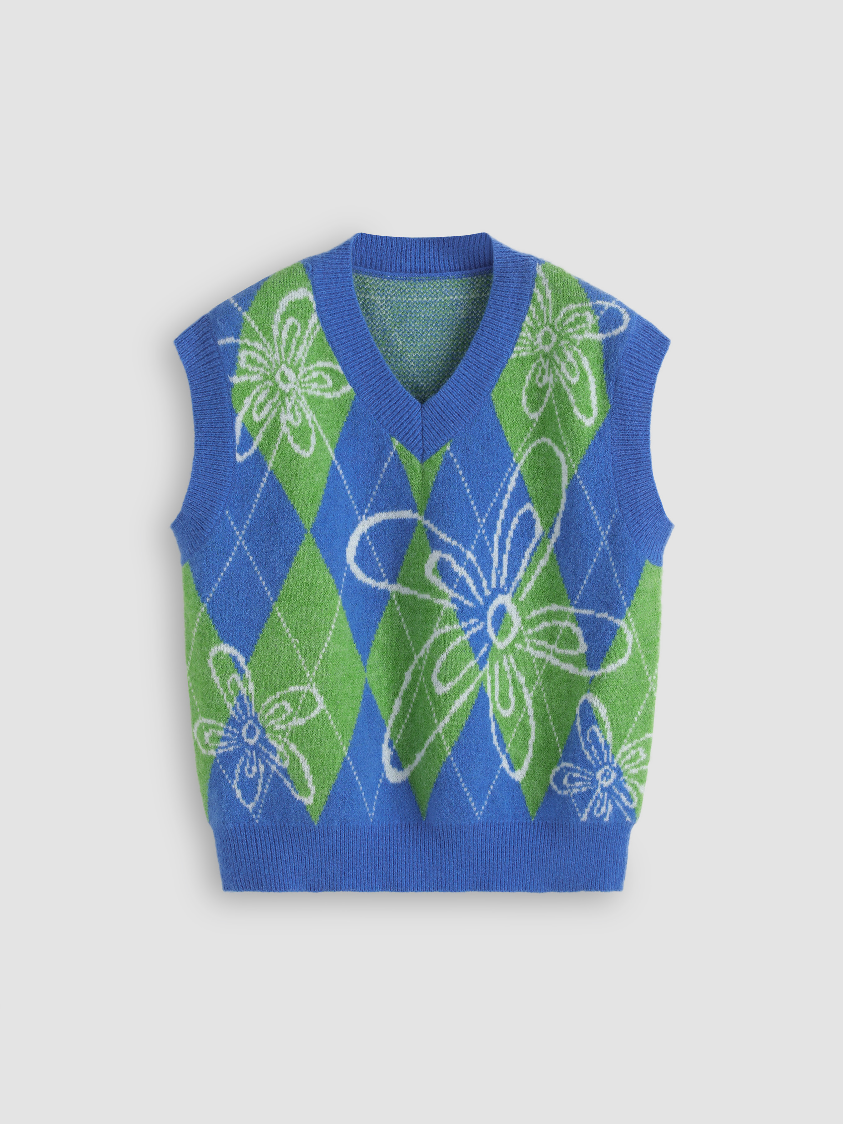 Daisy Printed Lattice Vest Cider