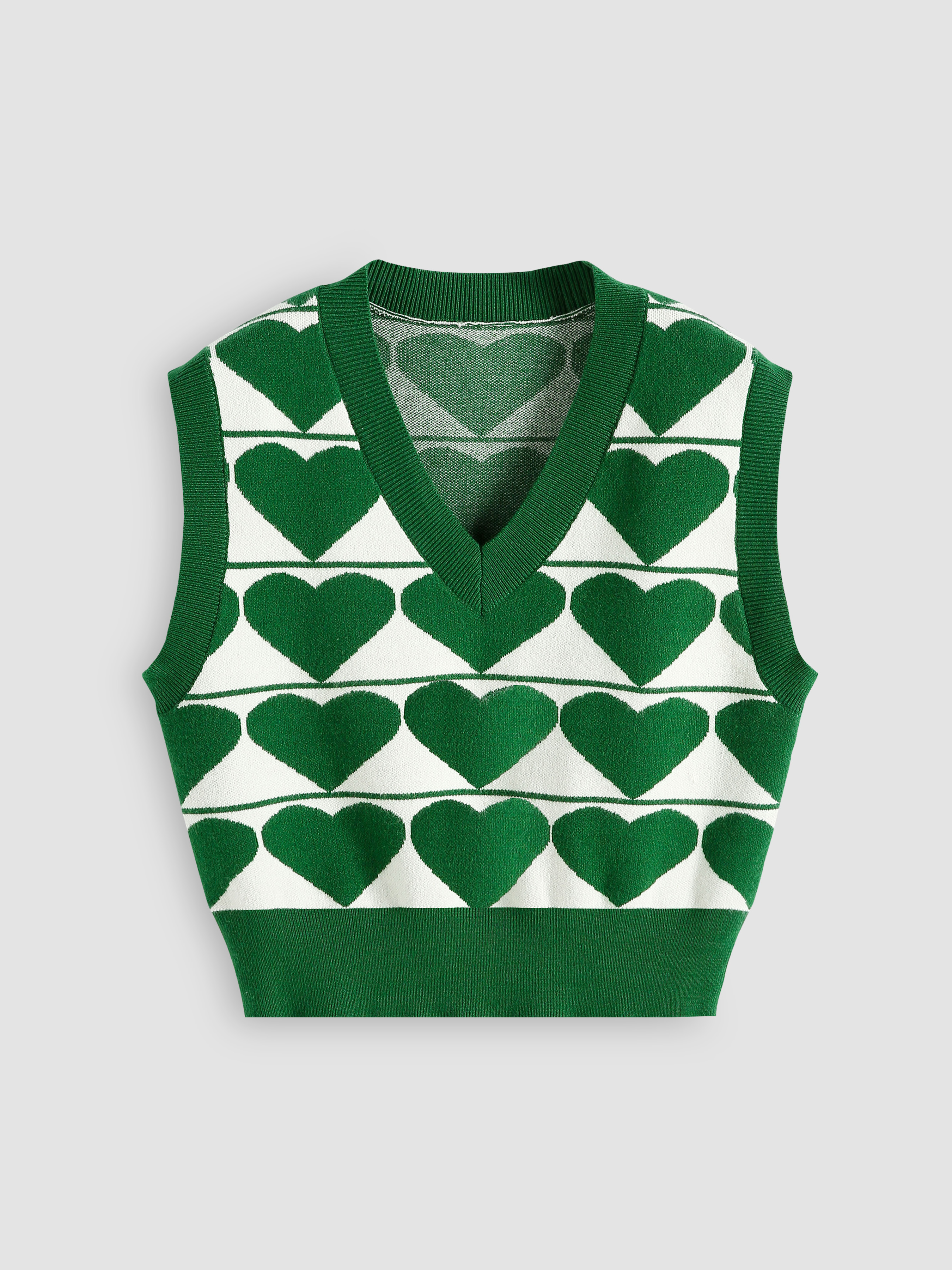 Heart Stripe Knit Vest - Cider
