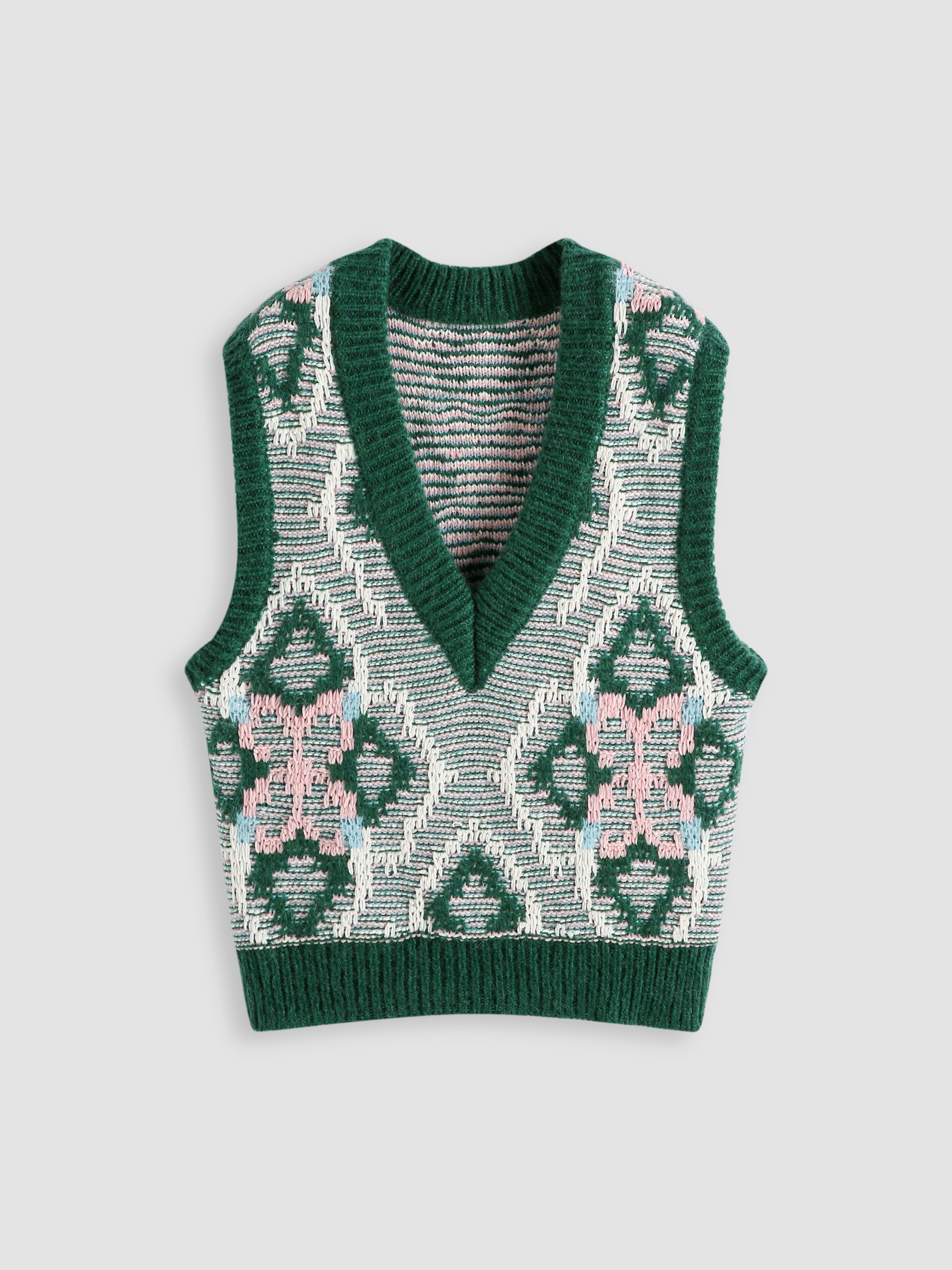 Green argyle hot sale sweater vest