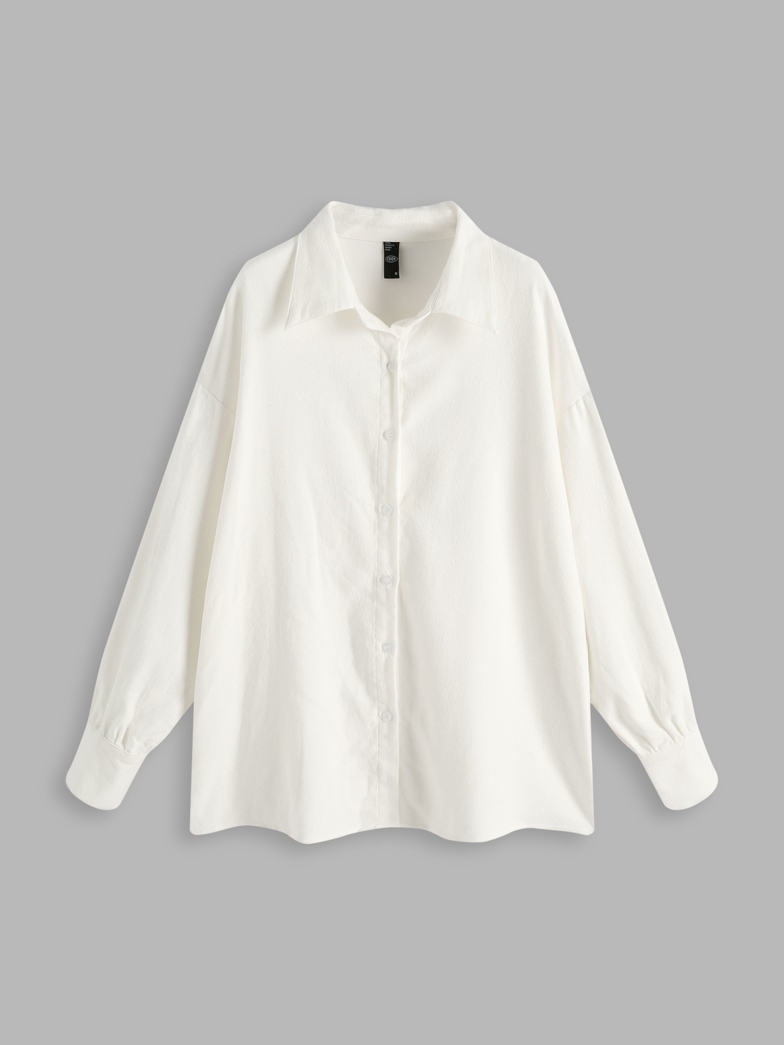 White Solid Oversized Shirt