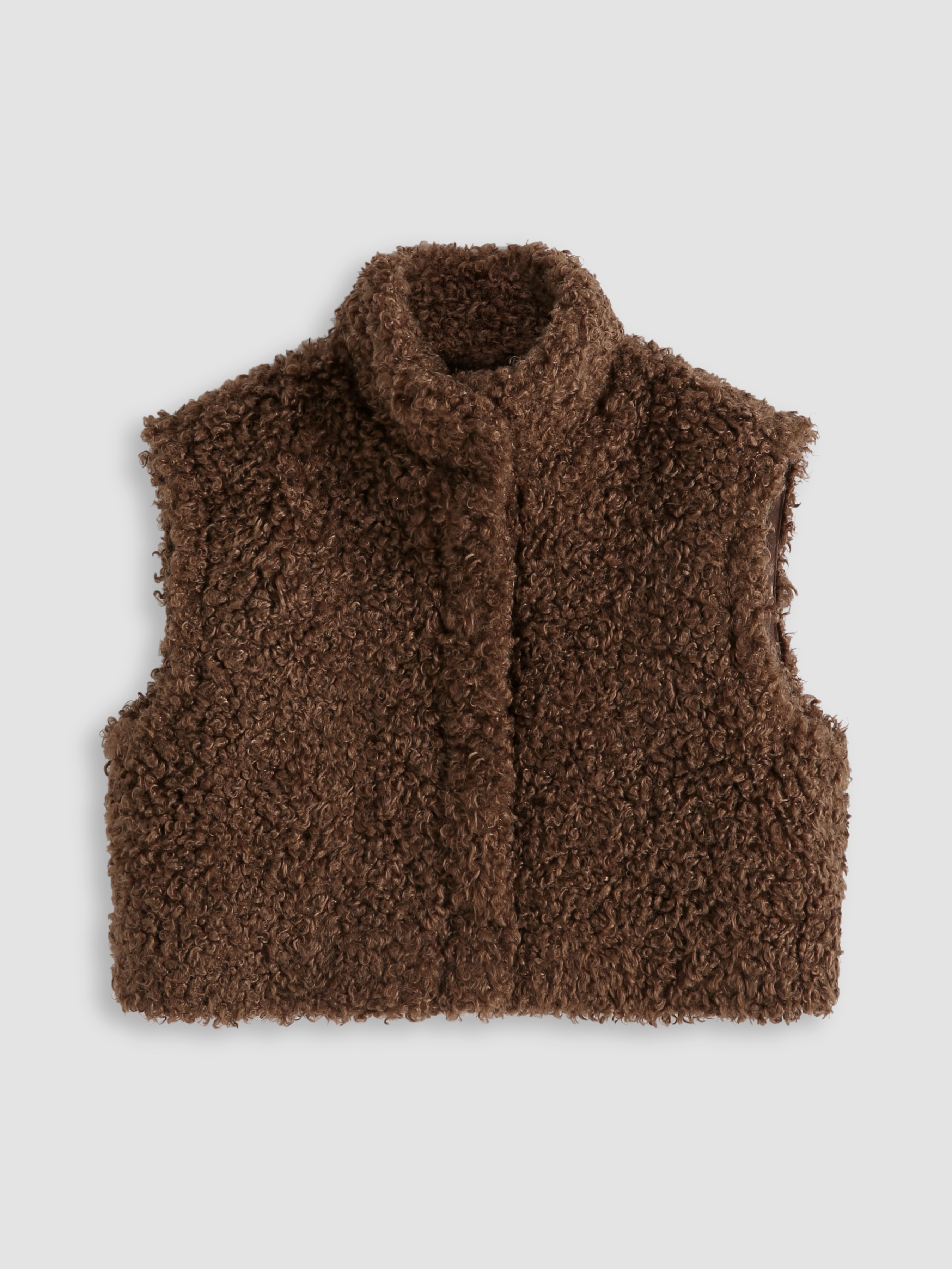 Brown Short Plush Vest