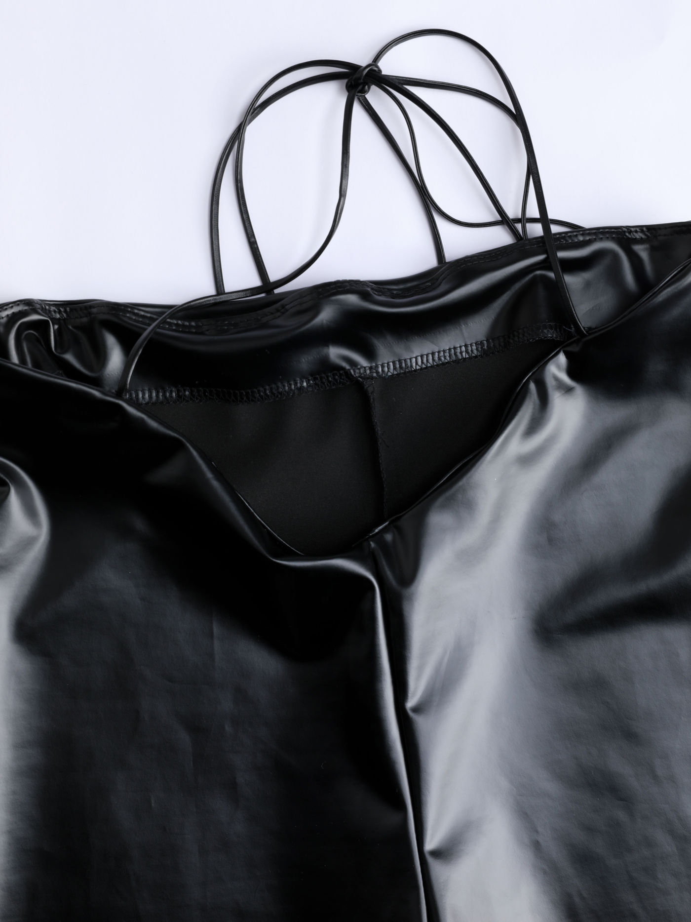 Solid Faux Leather Flares