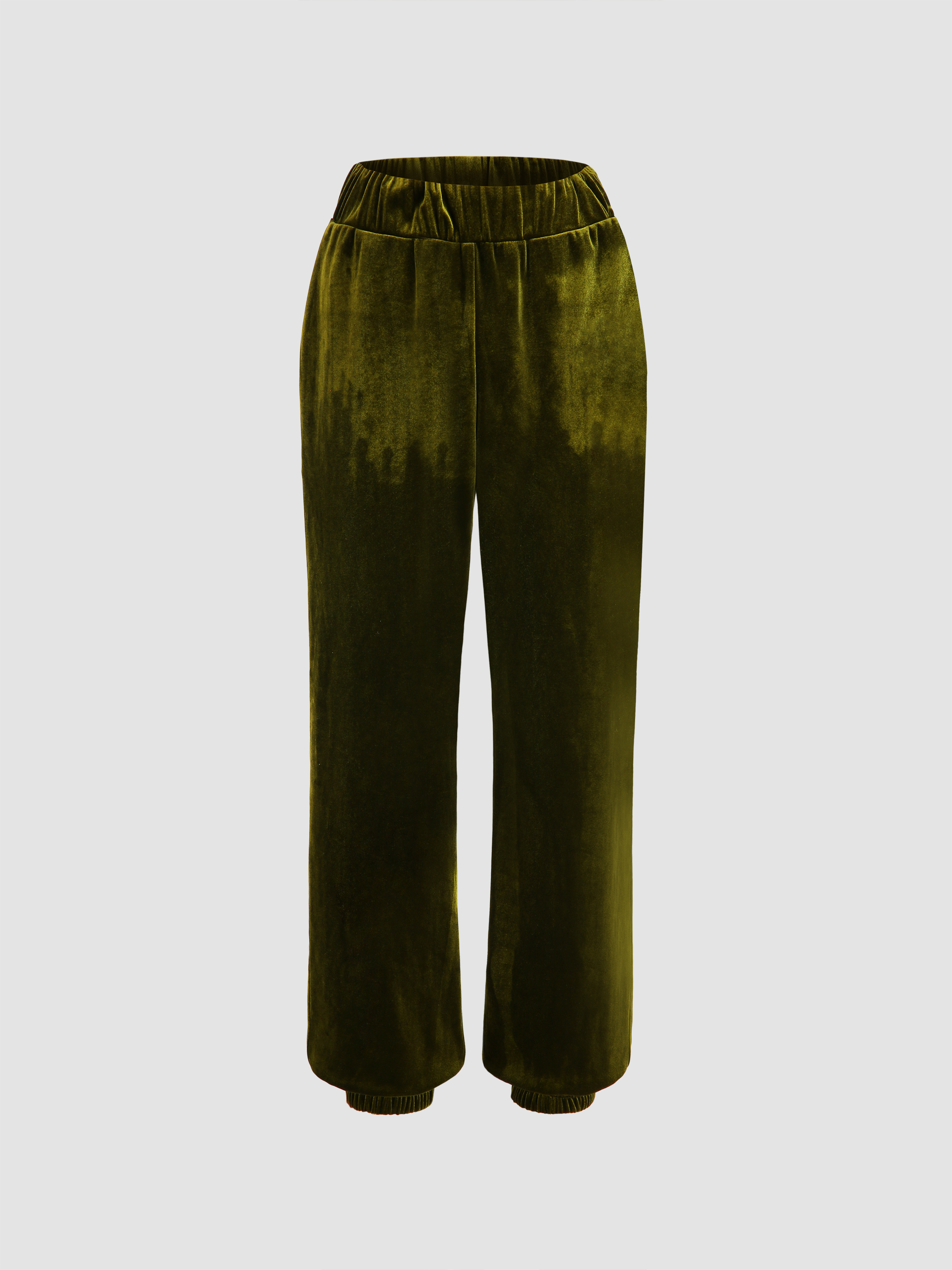 Green discount velvet joggers