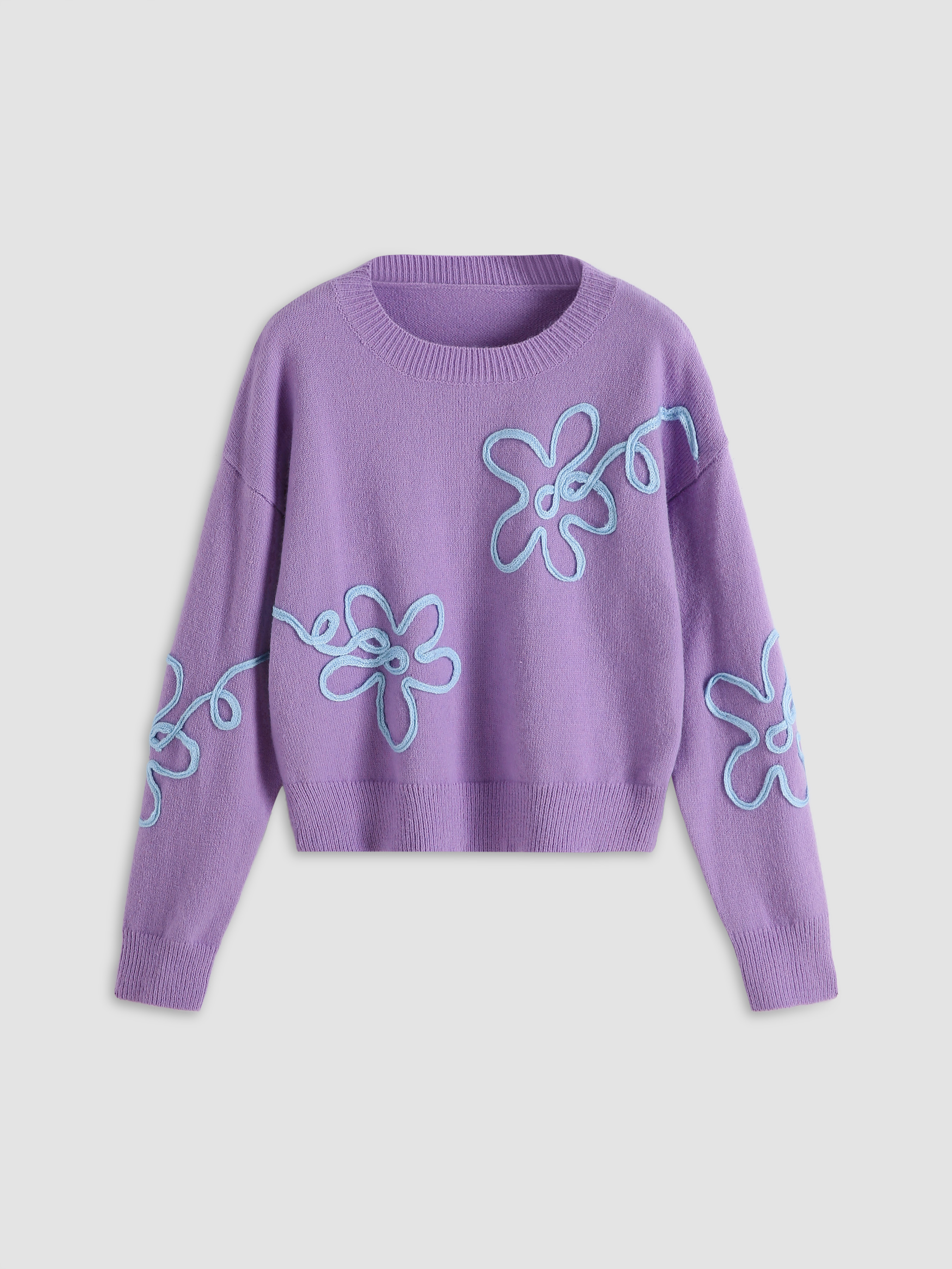 Casual Flower Sweater Cider