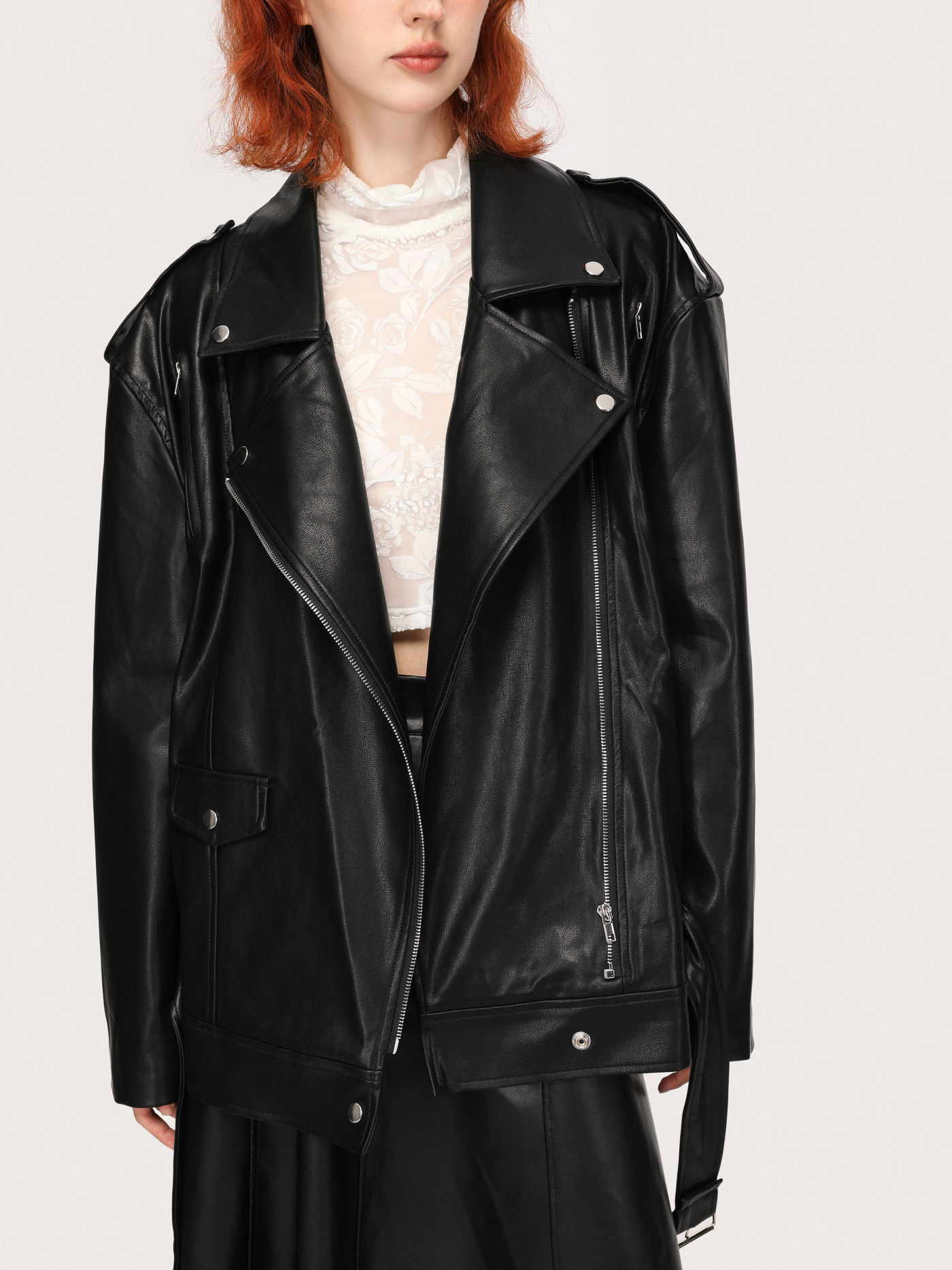 Outlaw Oversized Faux Leather Jacket