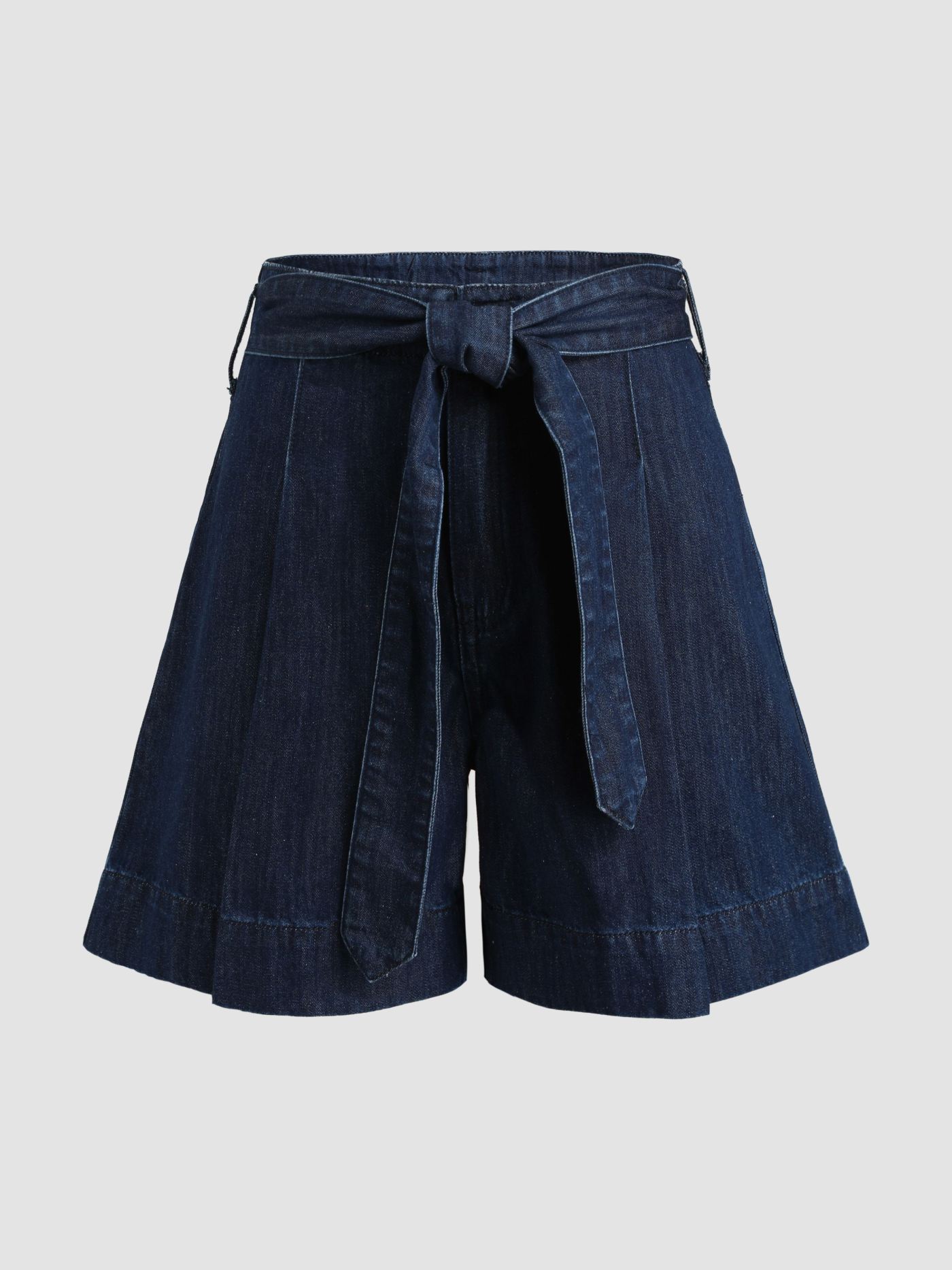 Denim Tie Front Shorts