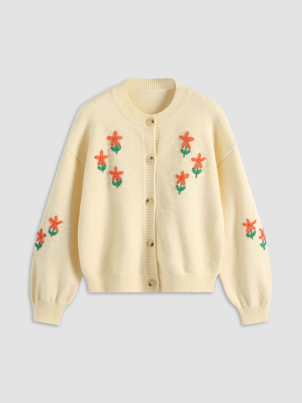 Strickjacke mit Blumendruck
