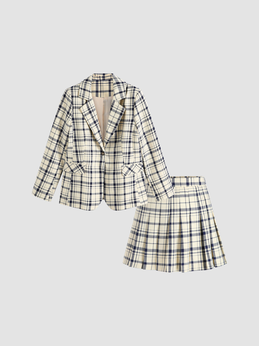 Plaid Pleated Skirt 