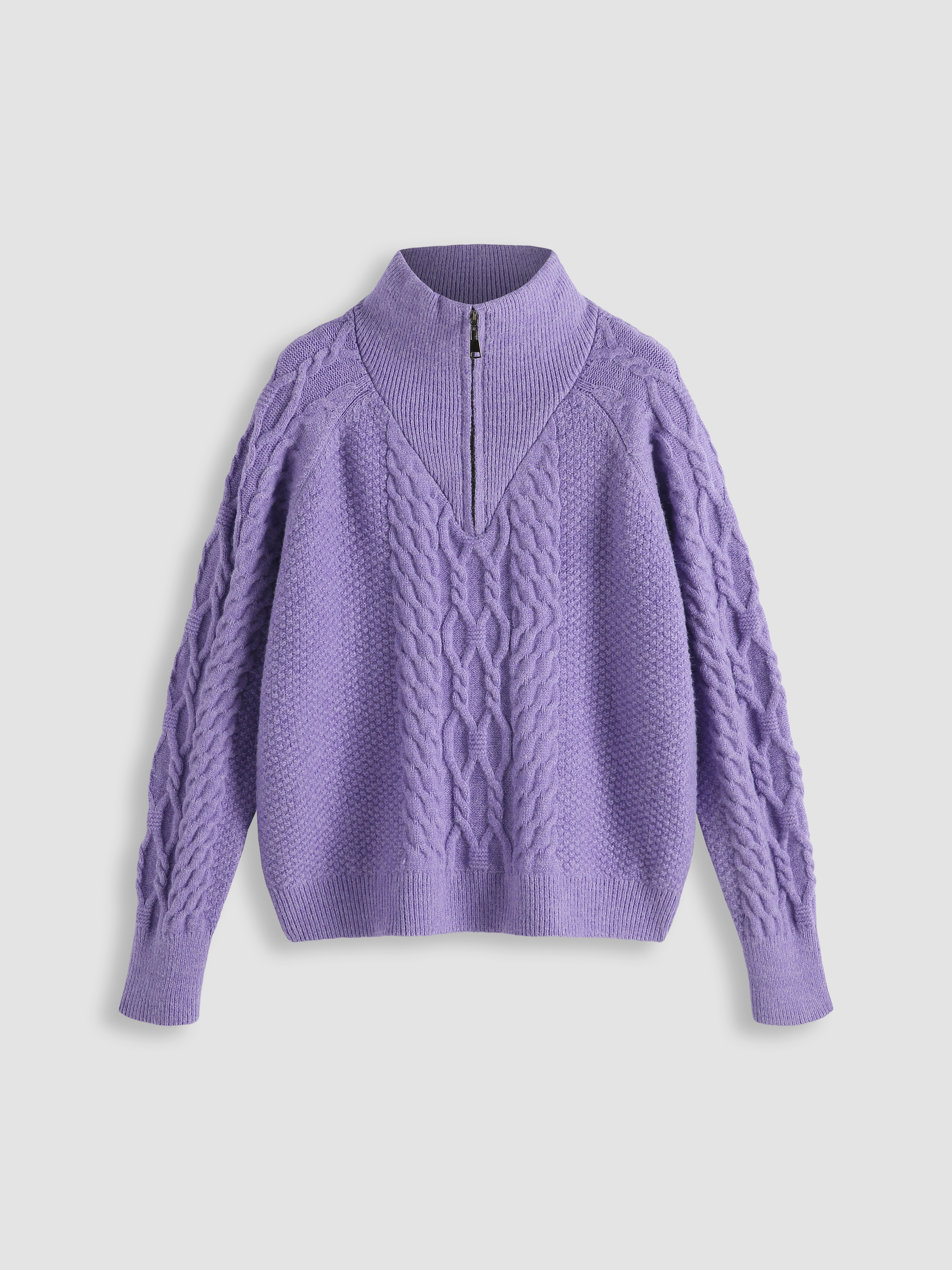 Purple Cable Knit Sweater Cider