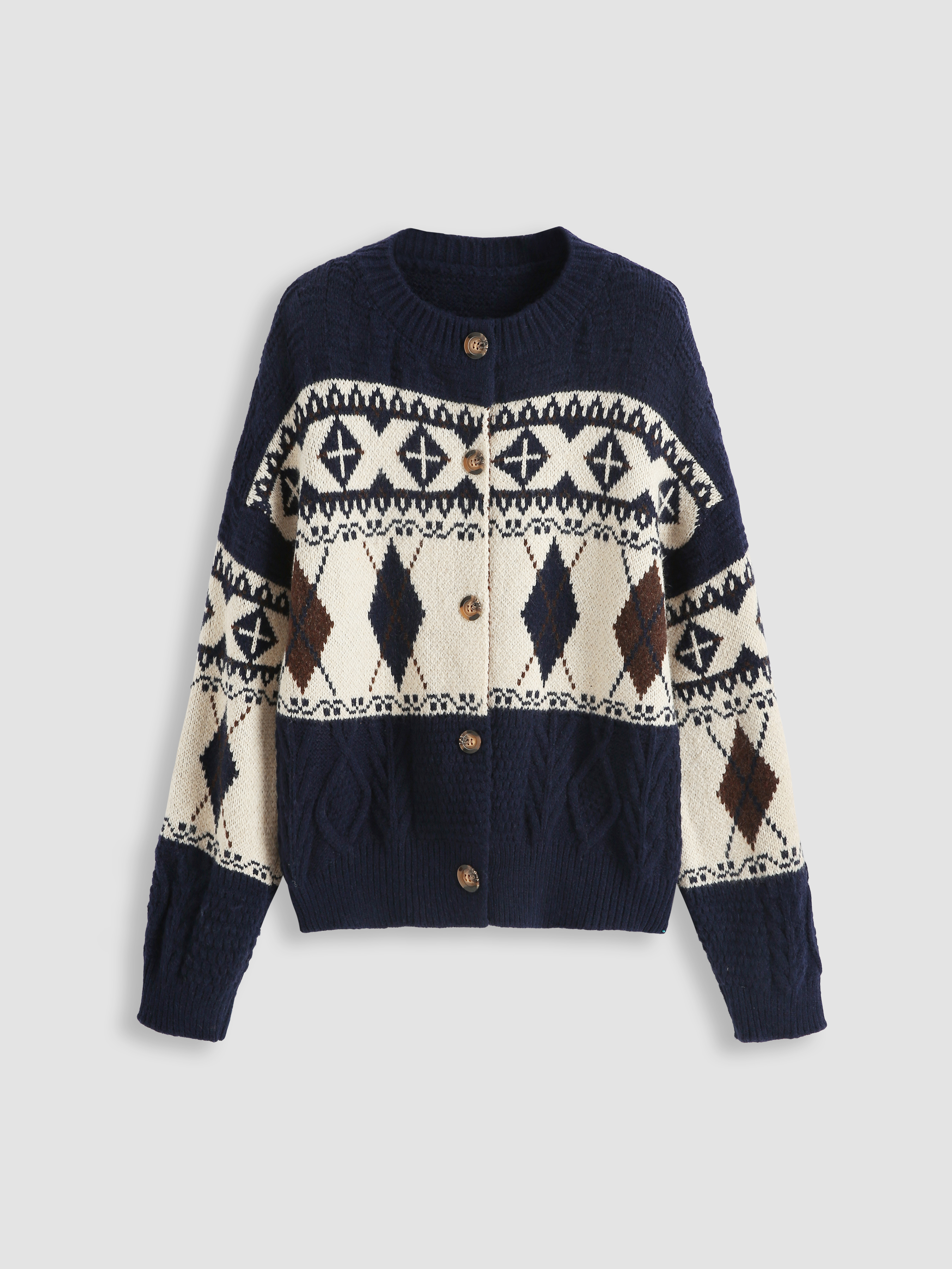 Tribal Art Cardigan - Cider