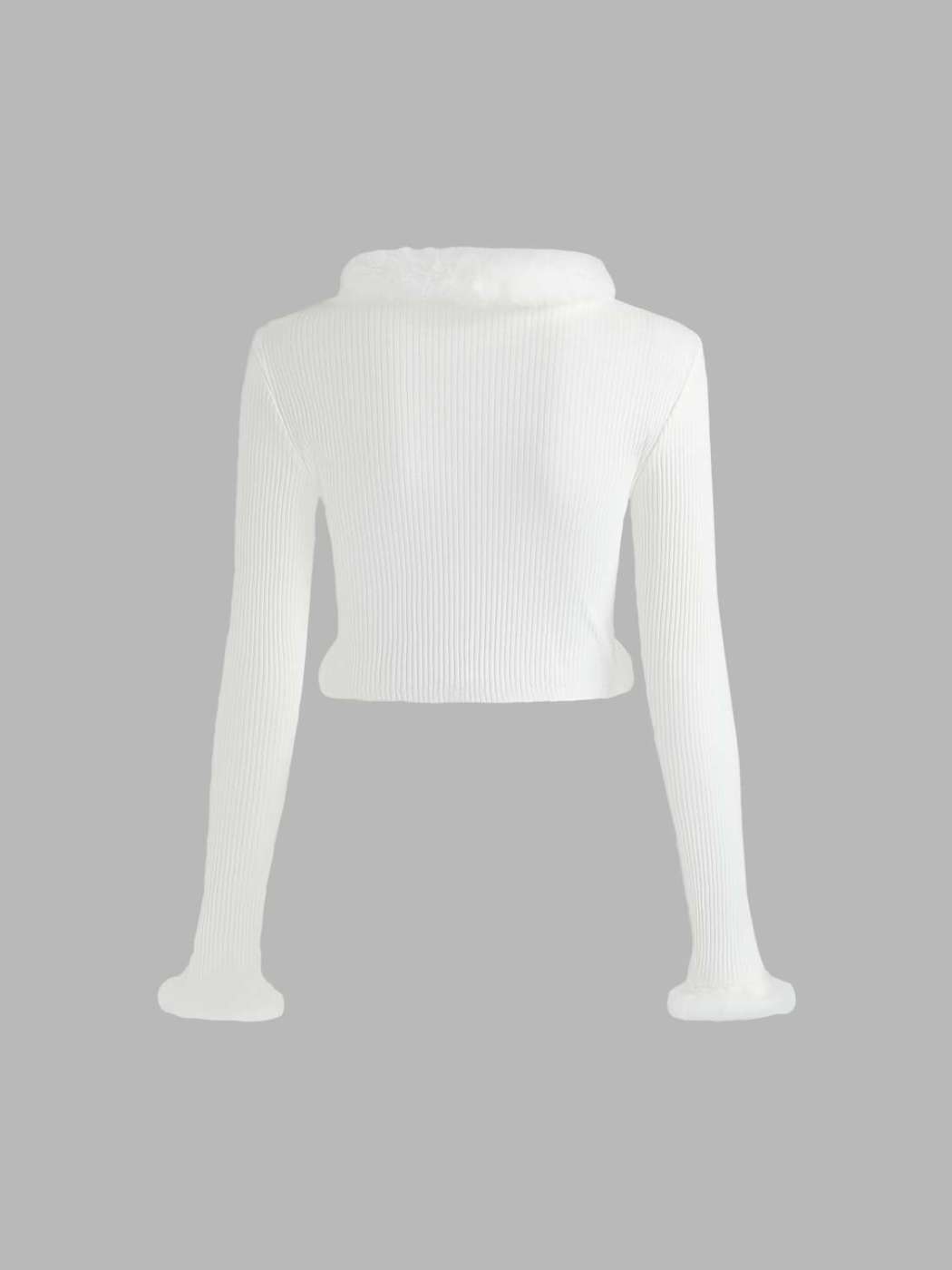 Weiße Strickjacke zum Binden vorne