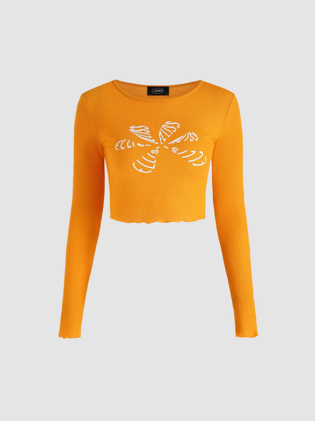 Abstrakte Blume Patel Crop Strickoberteil